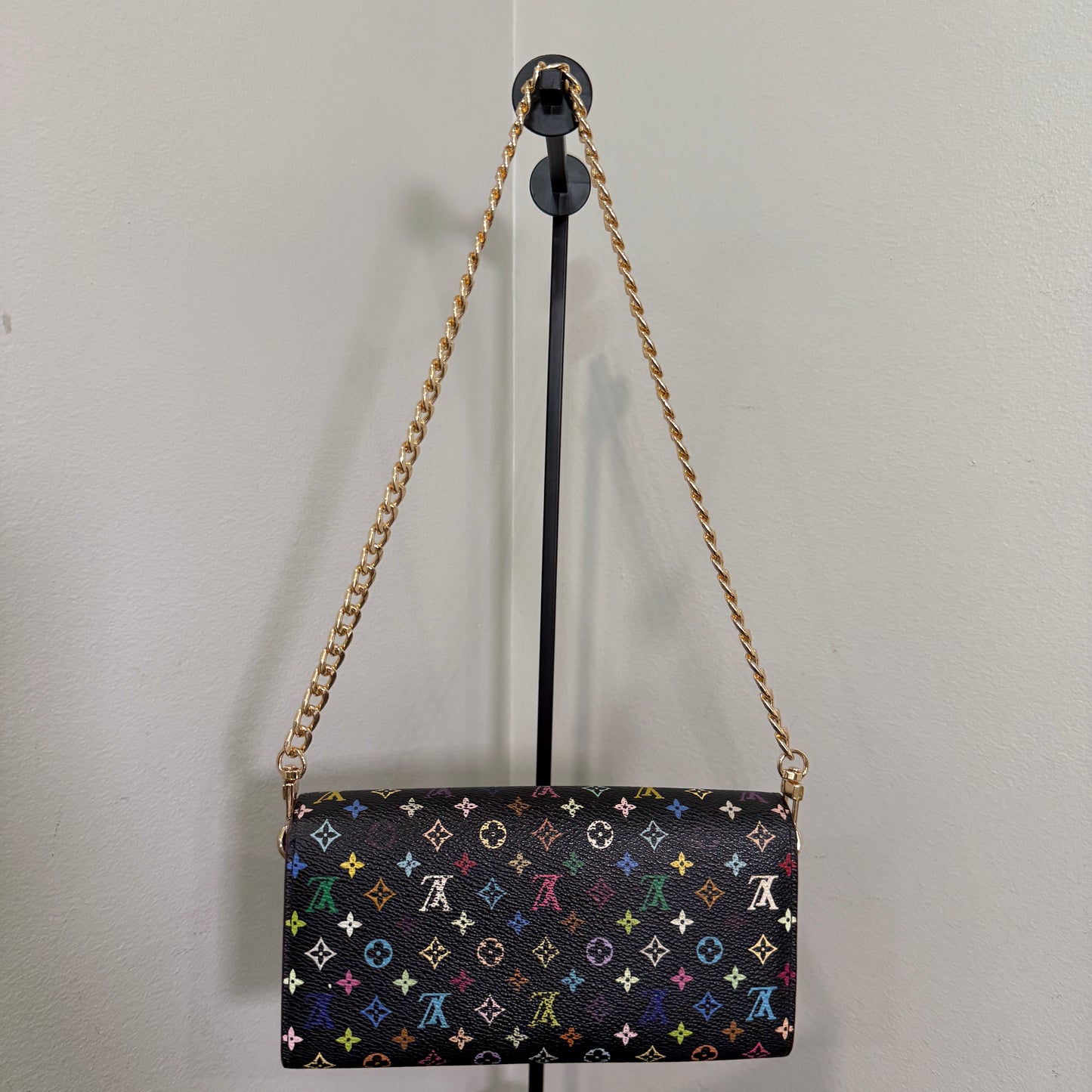 1015-02 LOUIS VUITTON x MURAKAMI Black & Lavender Sarah Wallet with Removable Chain