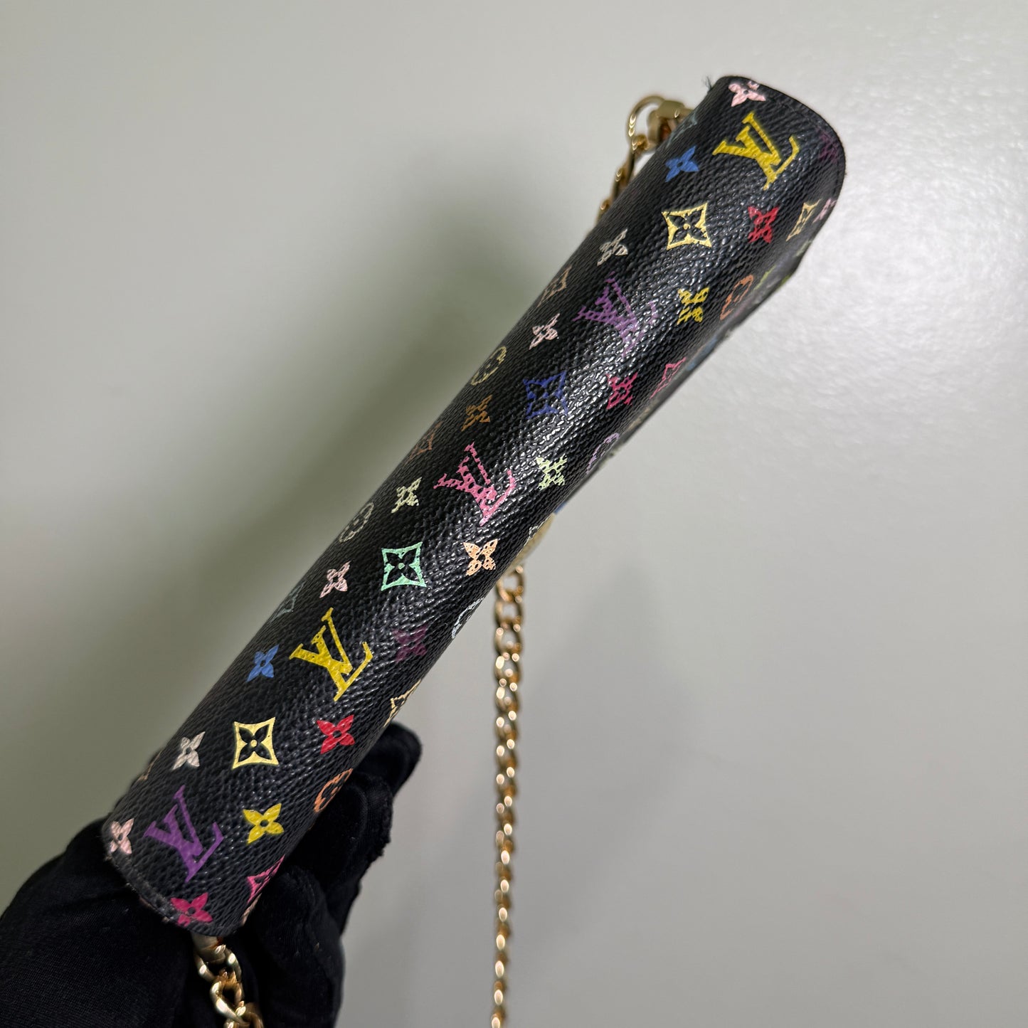1015-02 LOUIS VUITTON x MURAKAMI Black & Lavender Sarah Wallet with Removable Chain