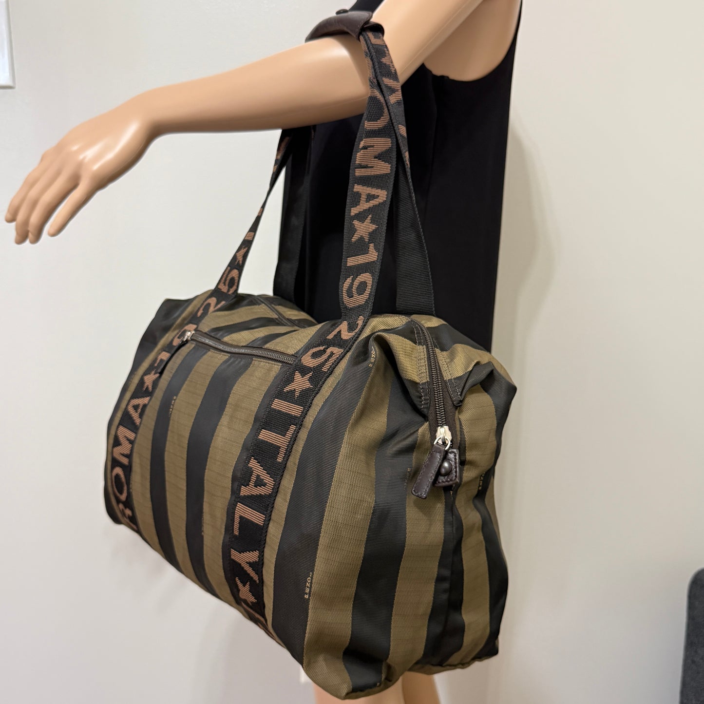 1015-03 FENDI Roma 1925 Pequin Weekender Bag