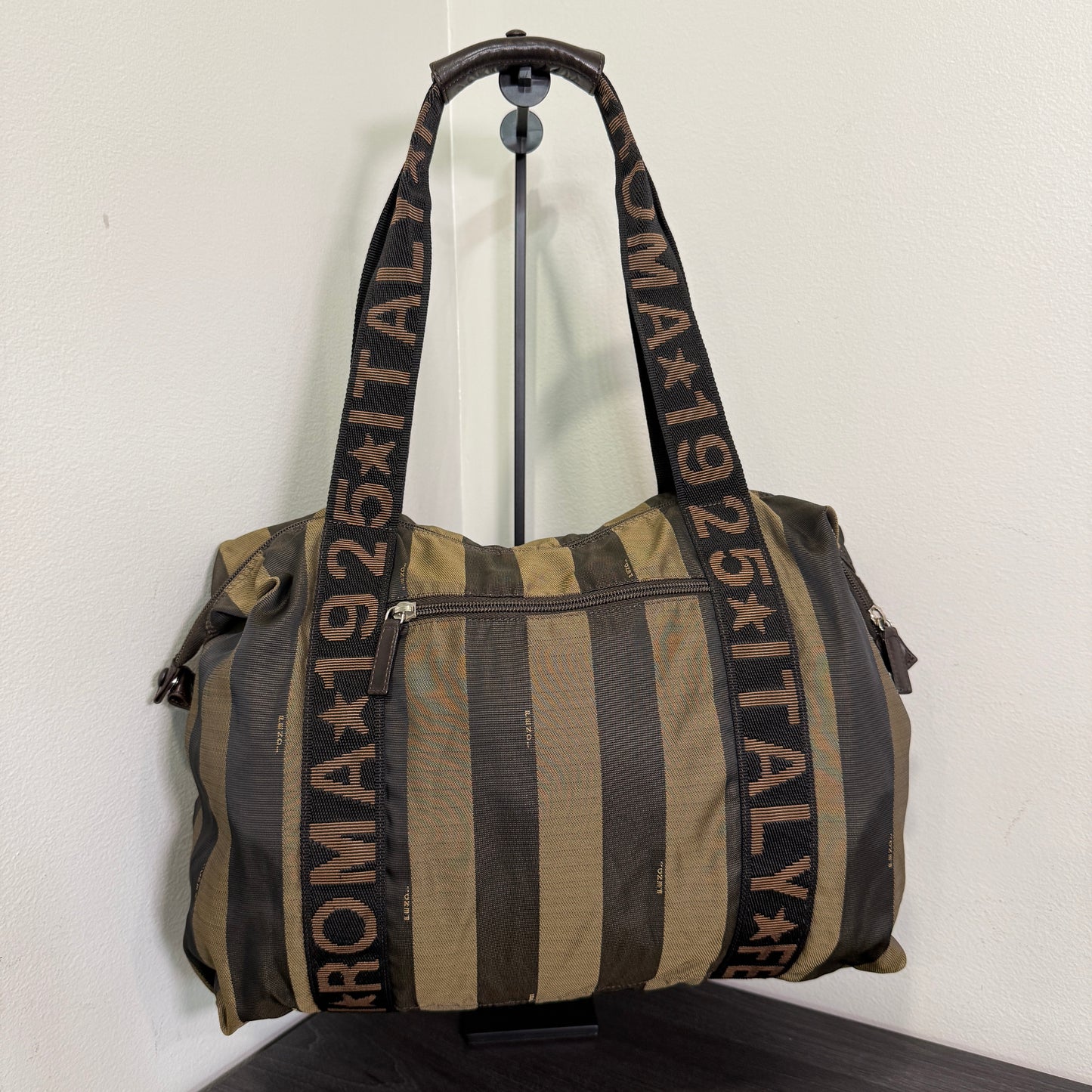 1015-03 FENDI Roma 1925 Pequin Weekender Bag