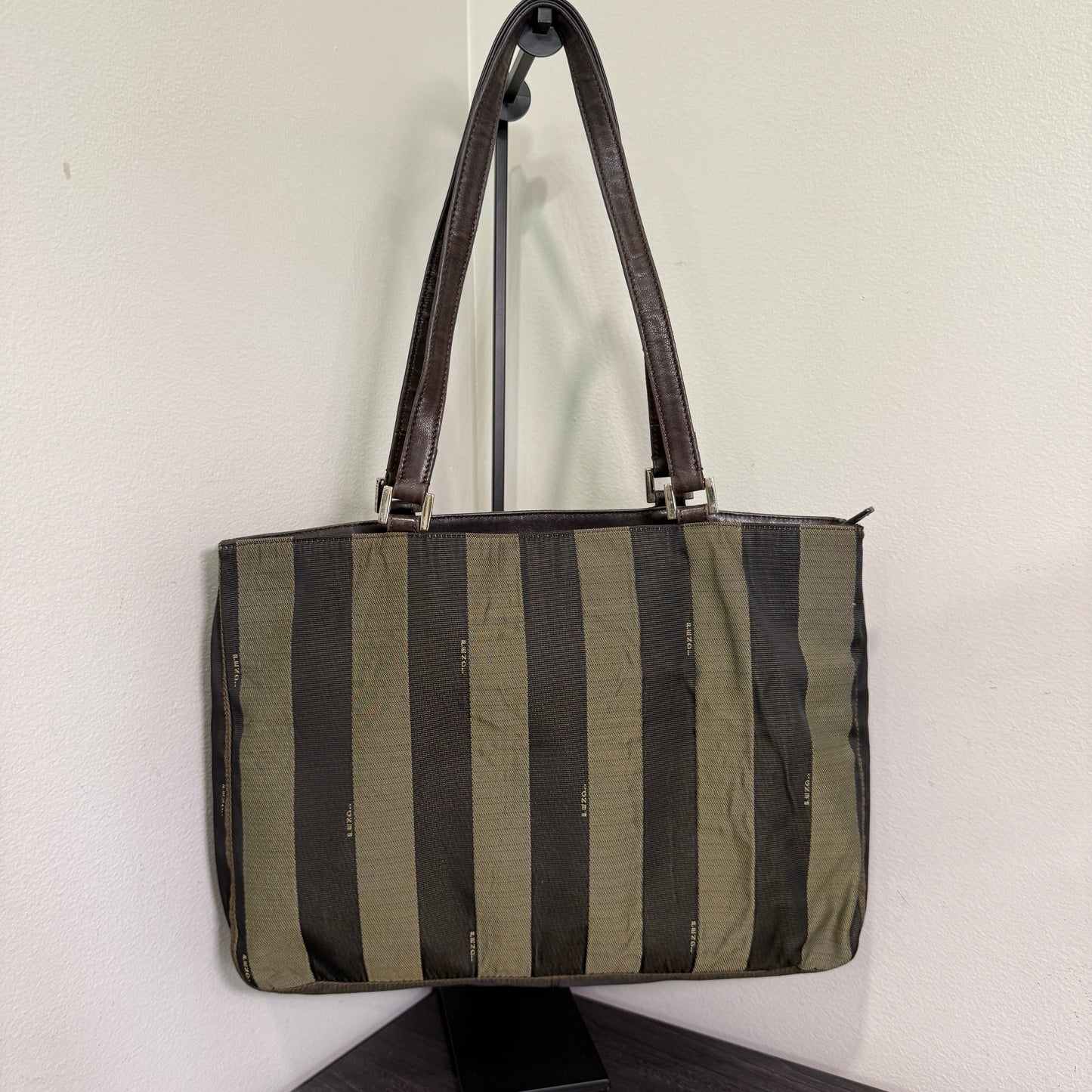 1015-04 FENDI Striped Pequin Bag