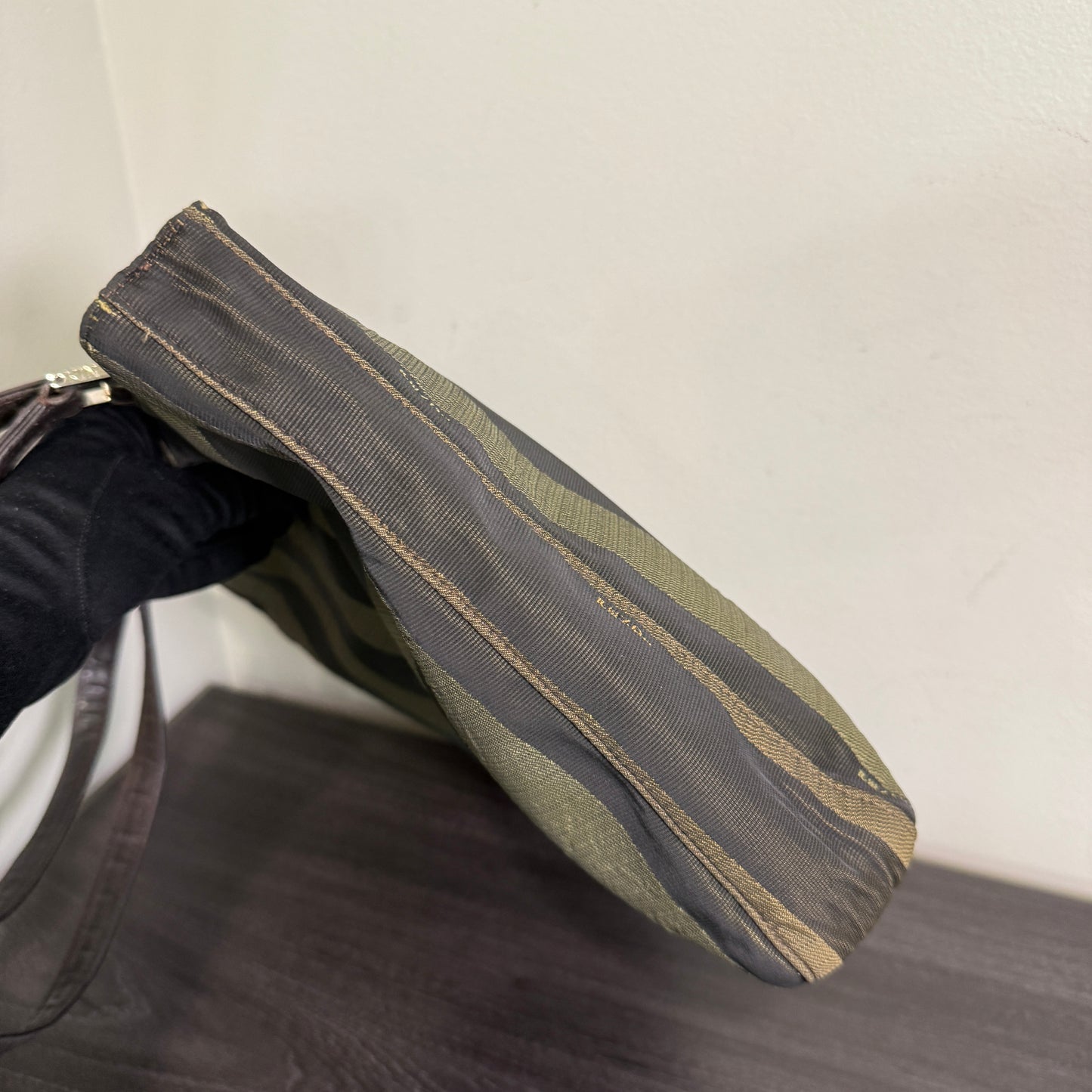 1015-04 FENDI Striped Pequin Bag