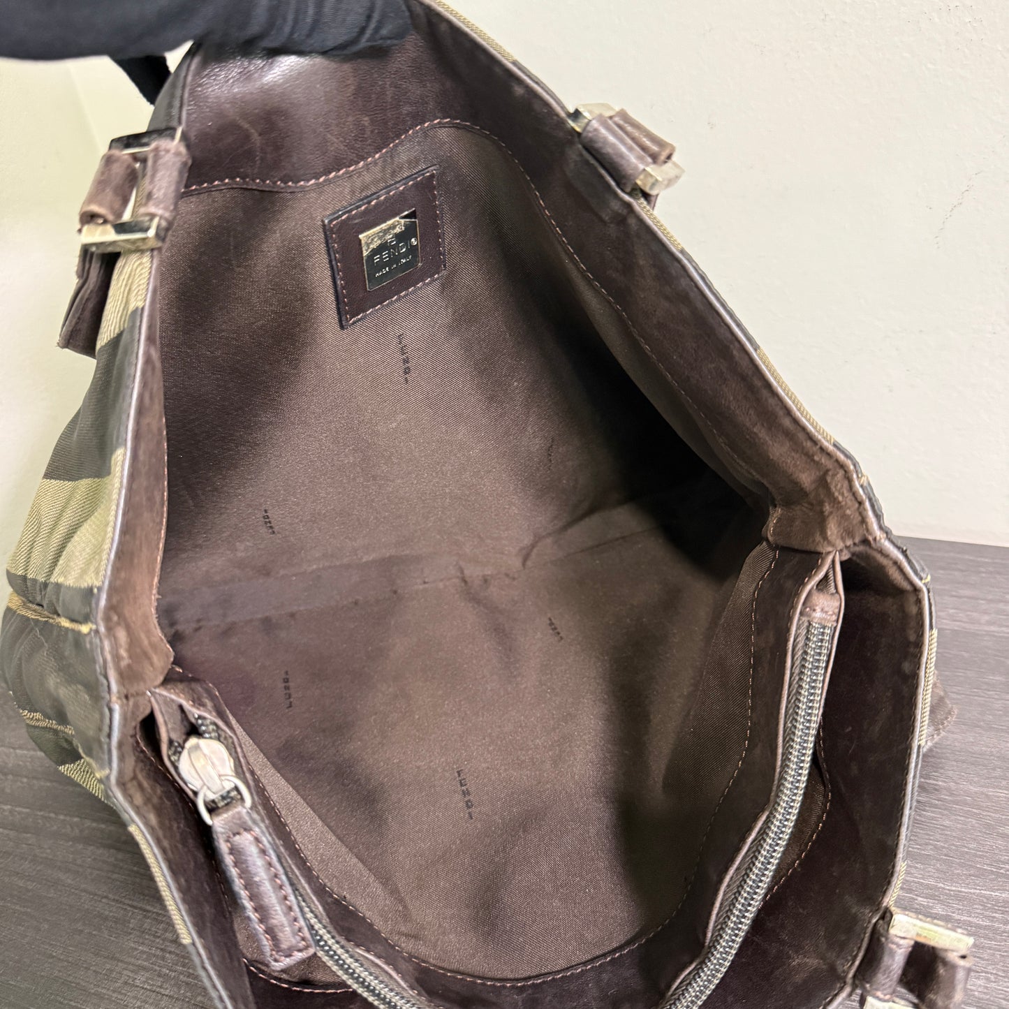 1015-04 FENDI Striped Pequin Bag