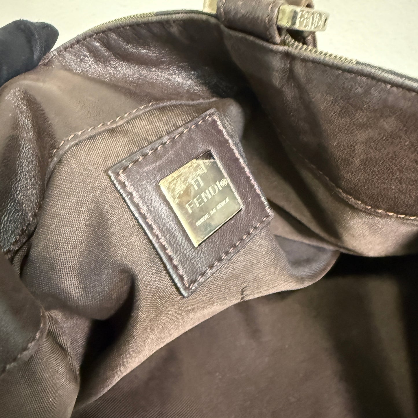 1015-04 FENDI Striped Pequin Bag