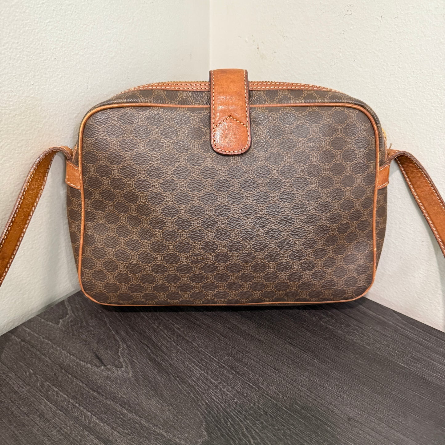 1015-11 CELINE Macadam Messenger Bag Vintage
