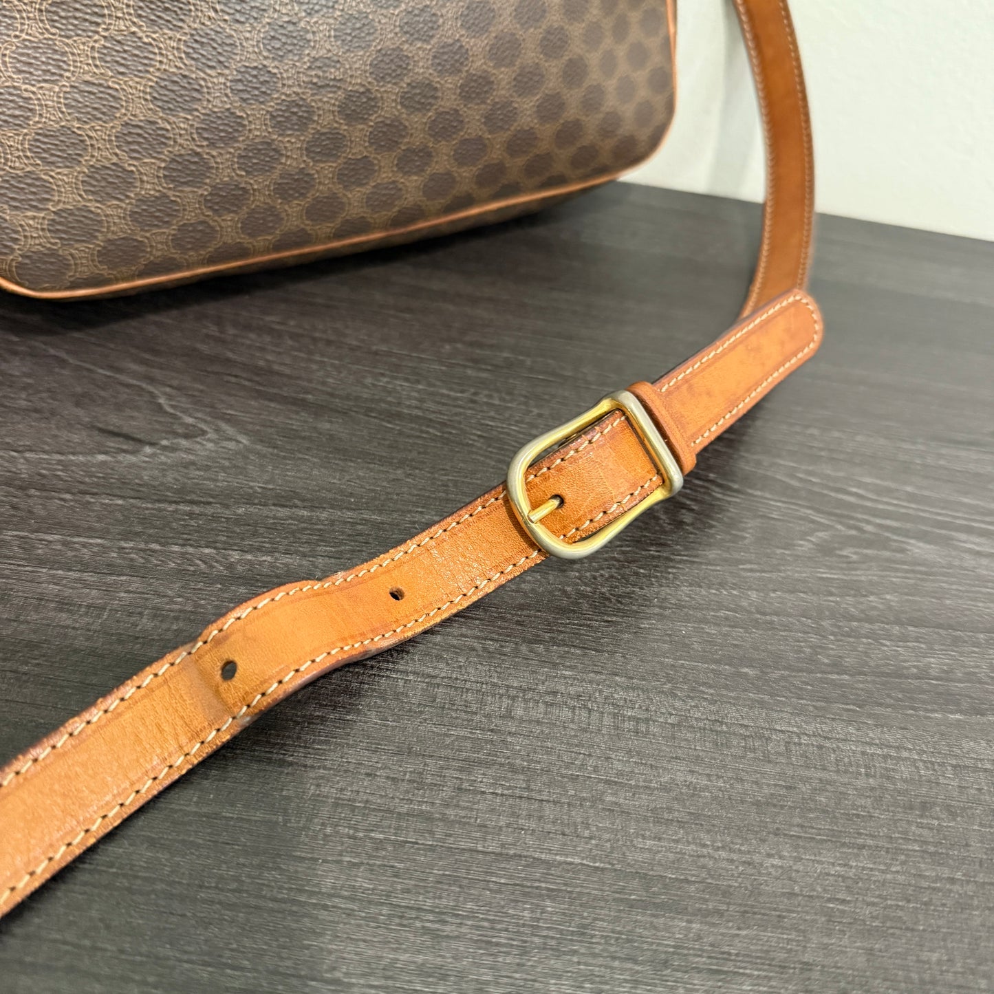 1015-11 CELINE Macadam Messenger Bag Vintage