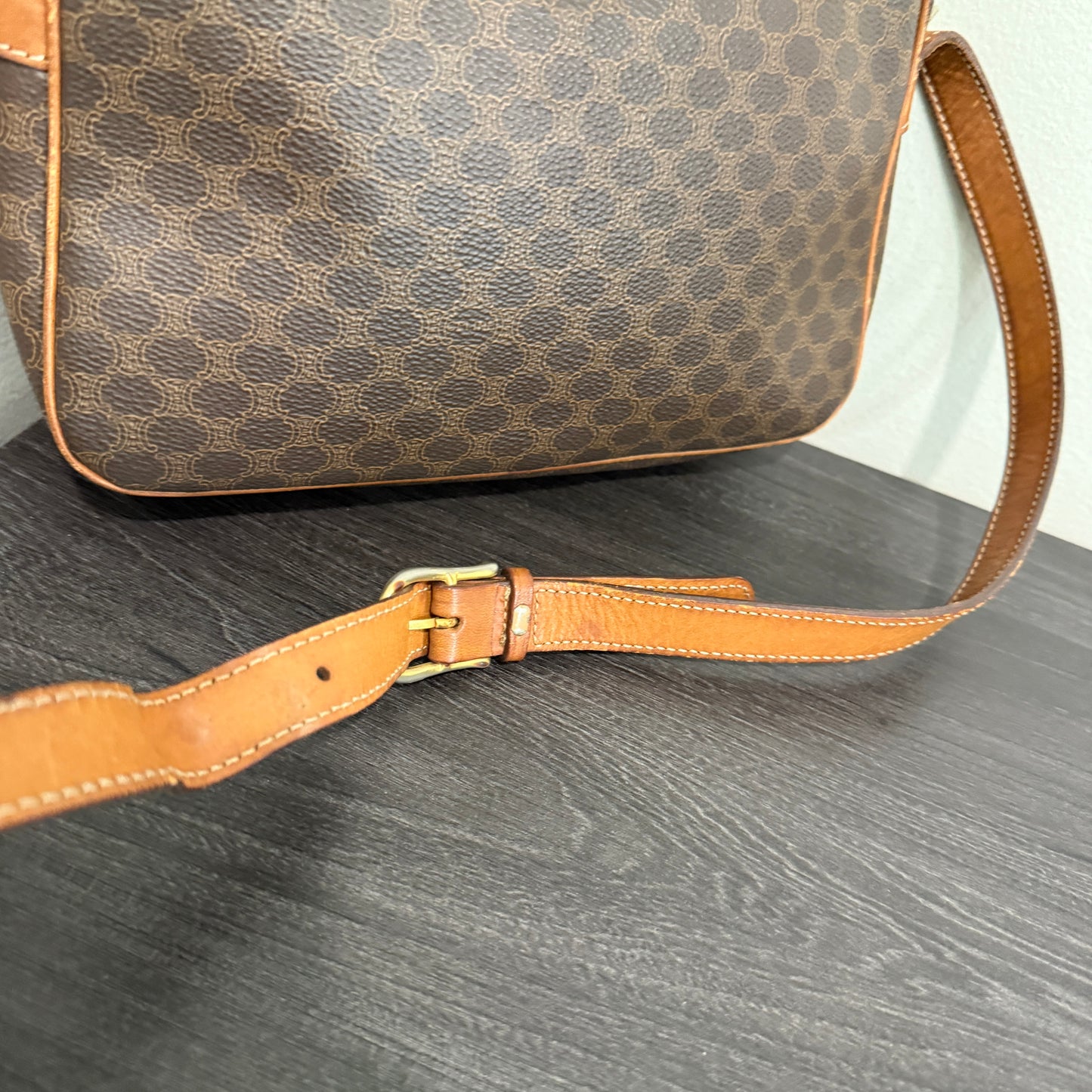 1015-11 CELINE Macadam Messenger Bag Vintage