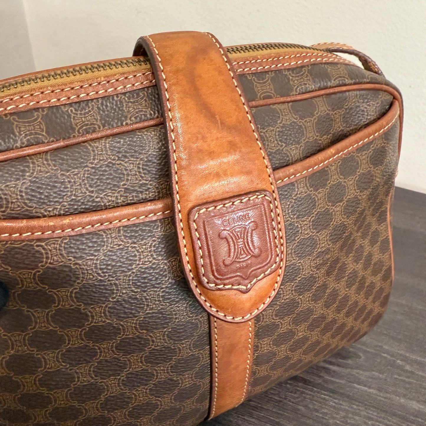 1015-11 CELINE Macadam Messenger Bag Vintage