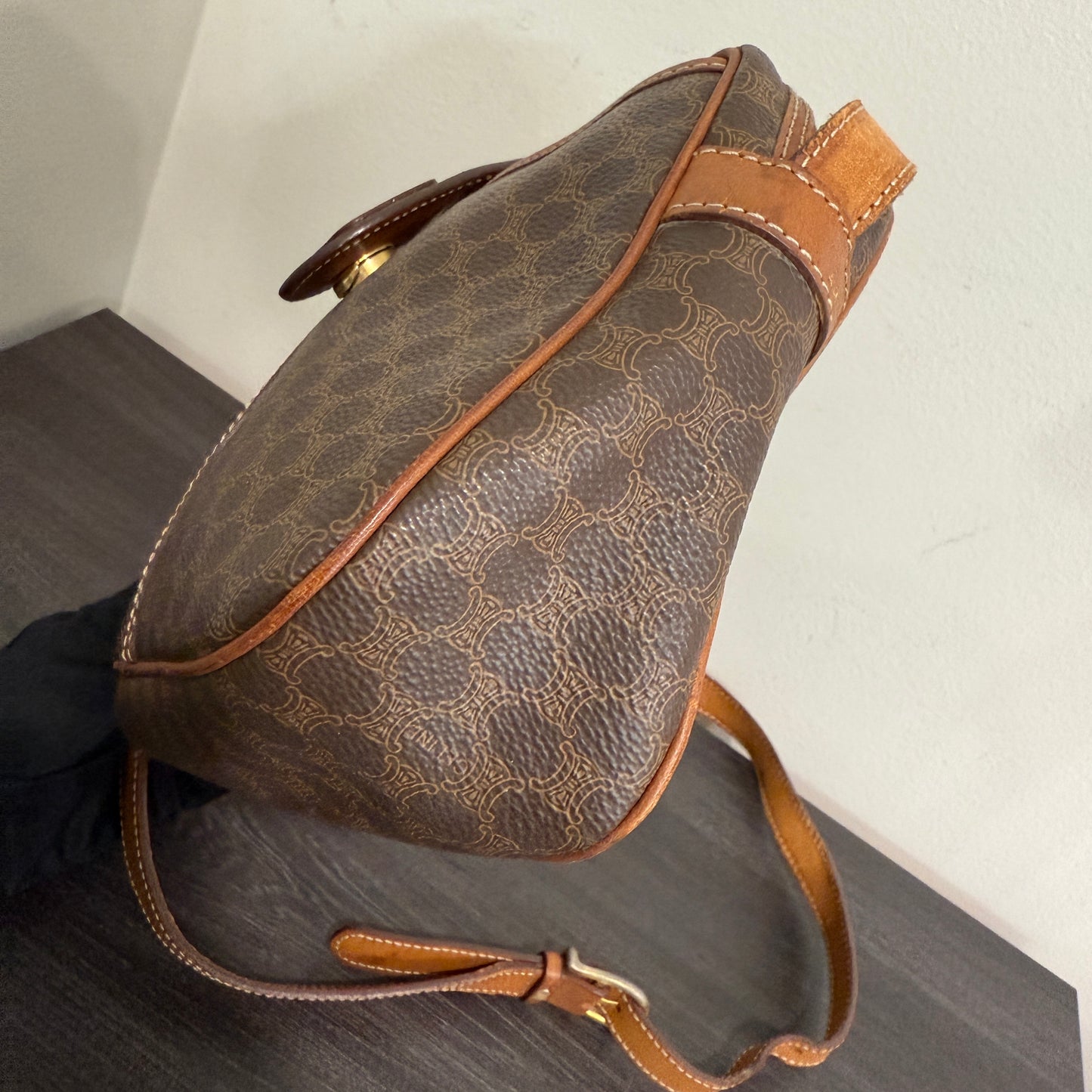 1015-11 CELINE Macadam Messenger Bag Vintage