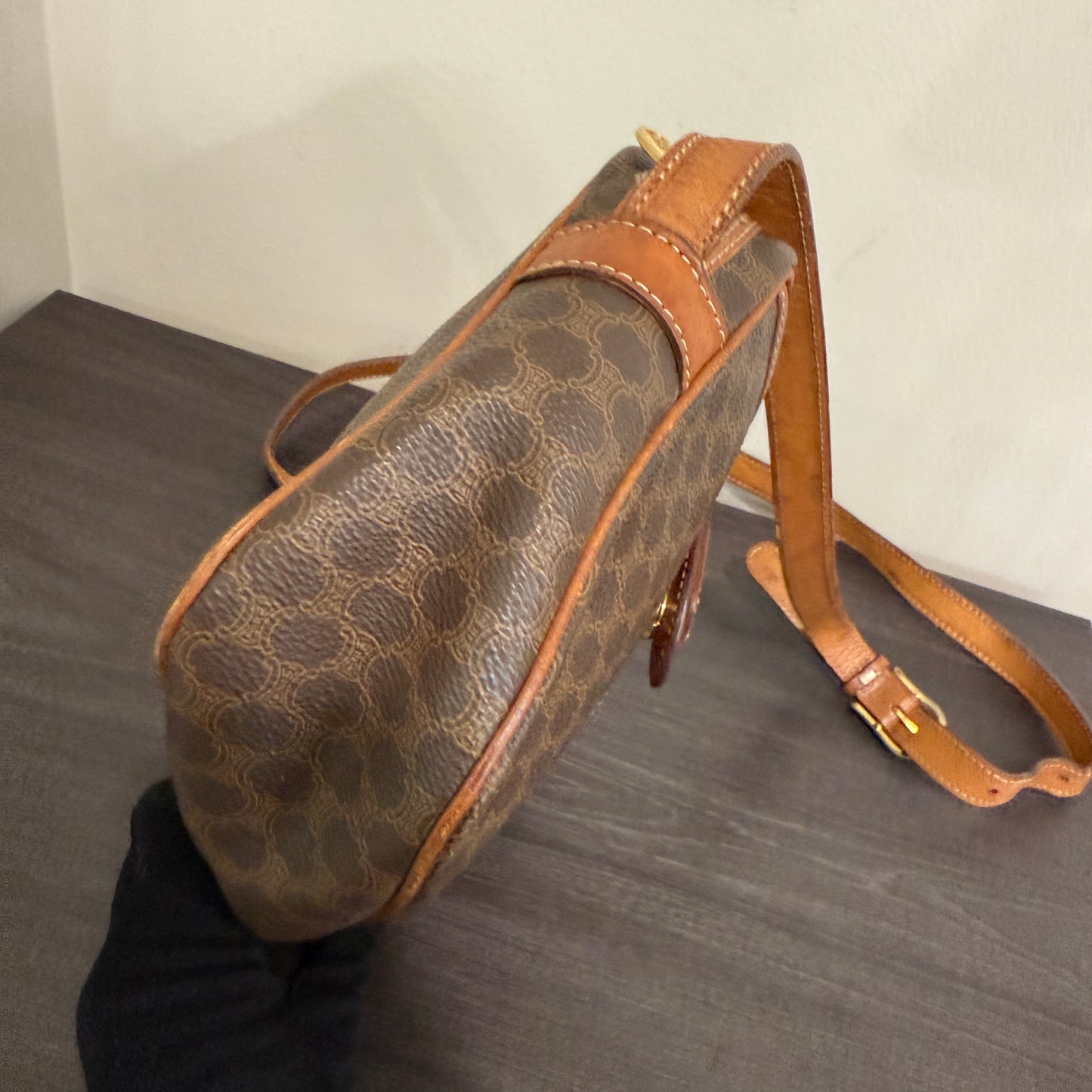 1015-11 CELINE Macadam Messenger Bag Vintage
