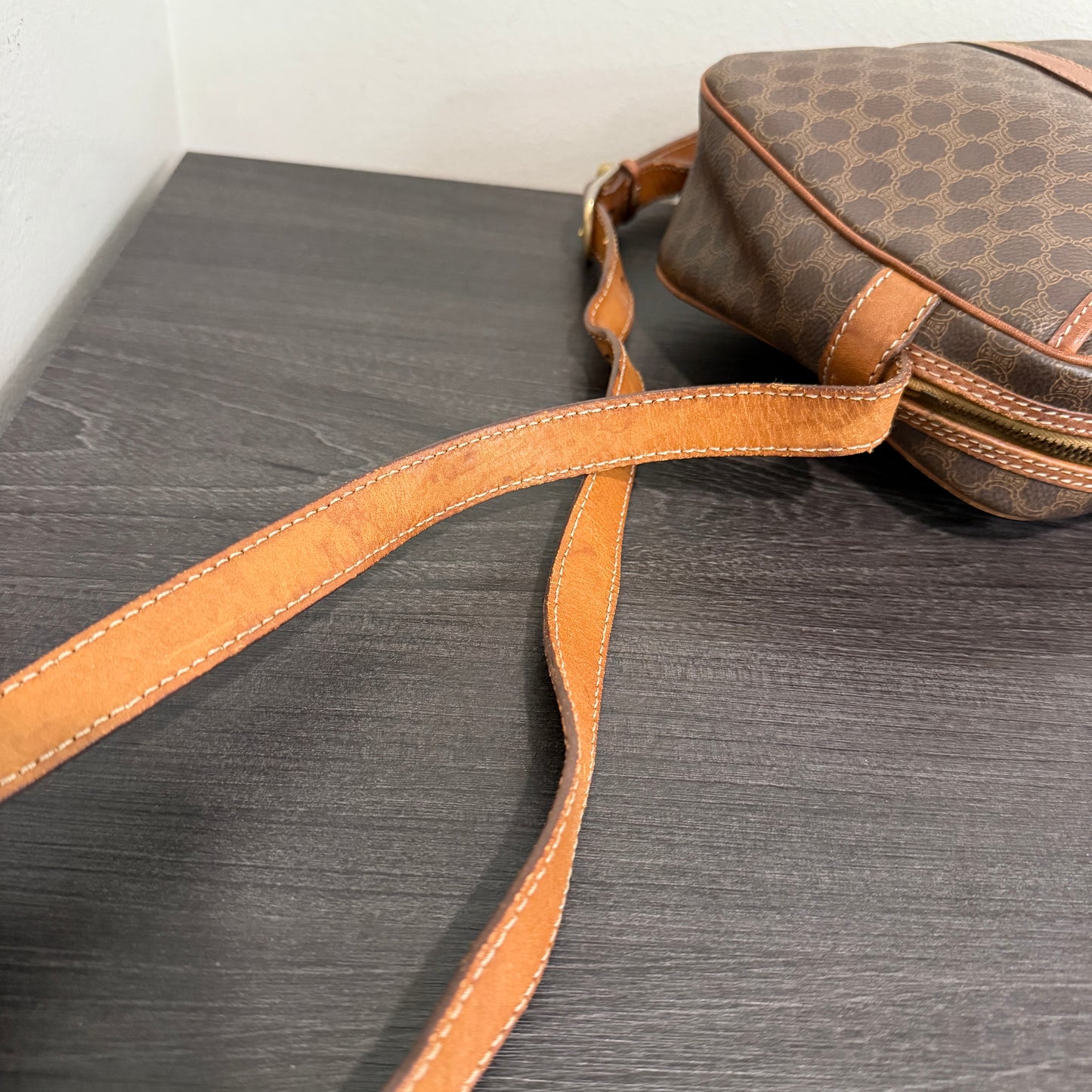 1015-11 CELINE Macadam Messenger Bag Vintage