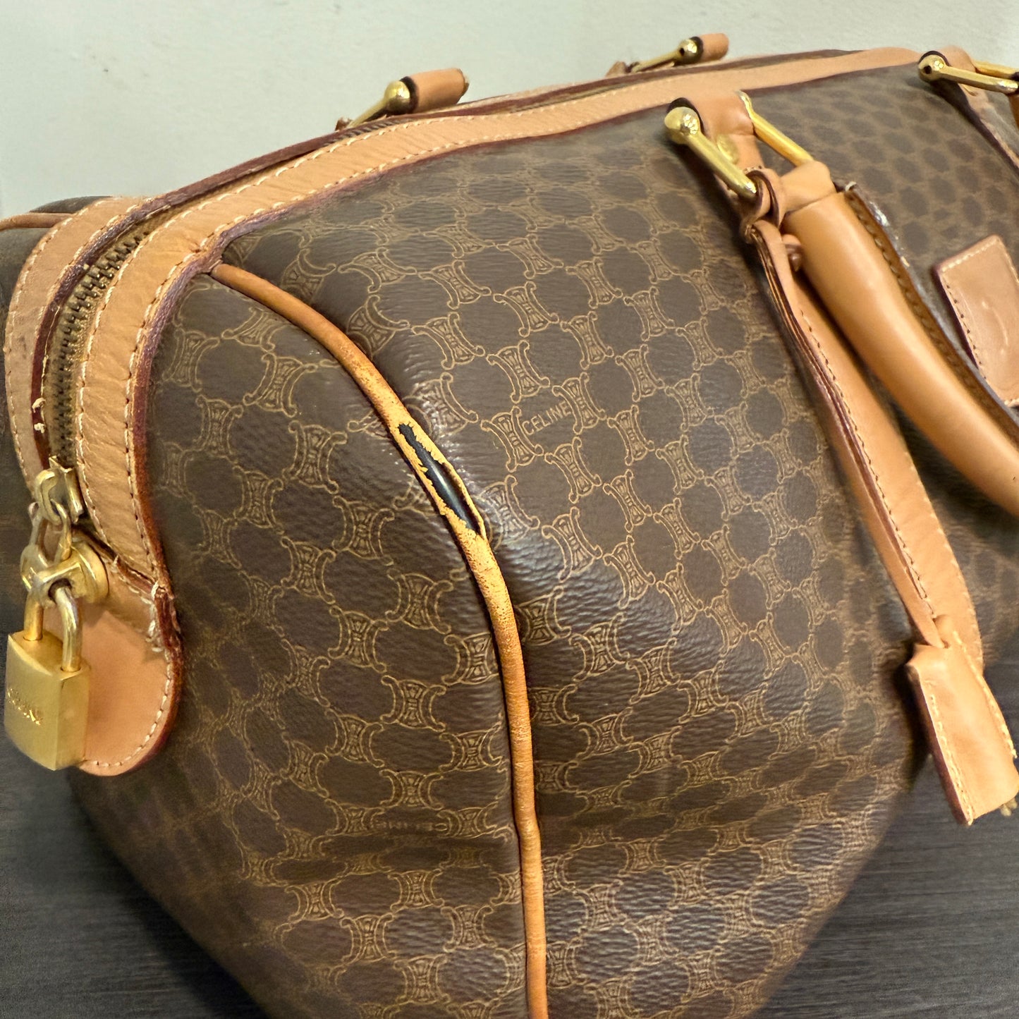 1015-14 CELINE Boston Bag Large with Original Lock & Keys