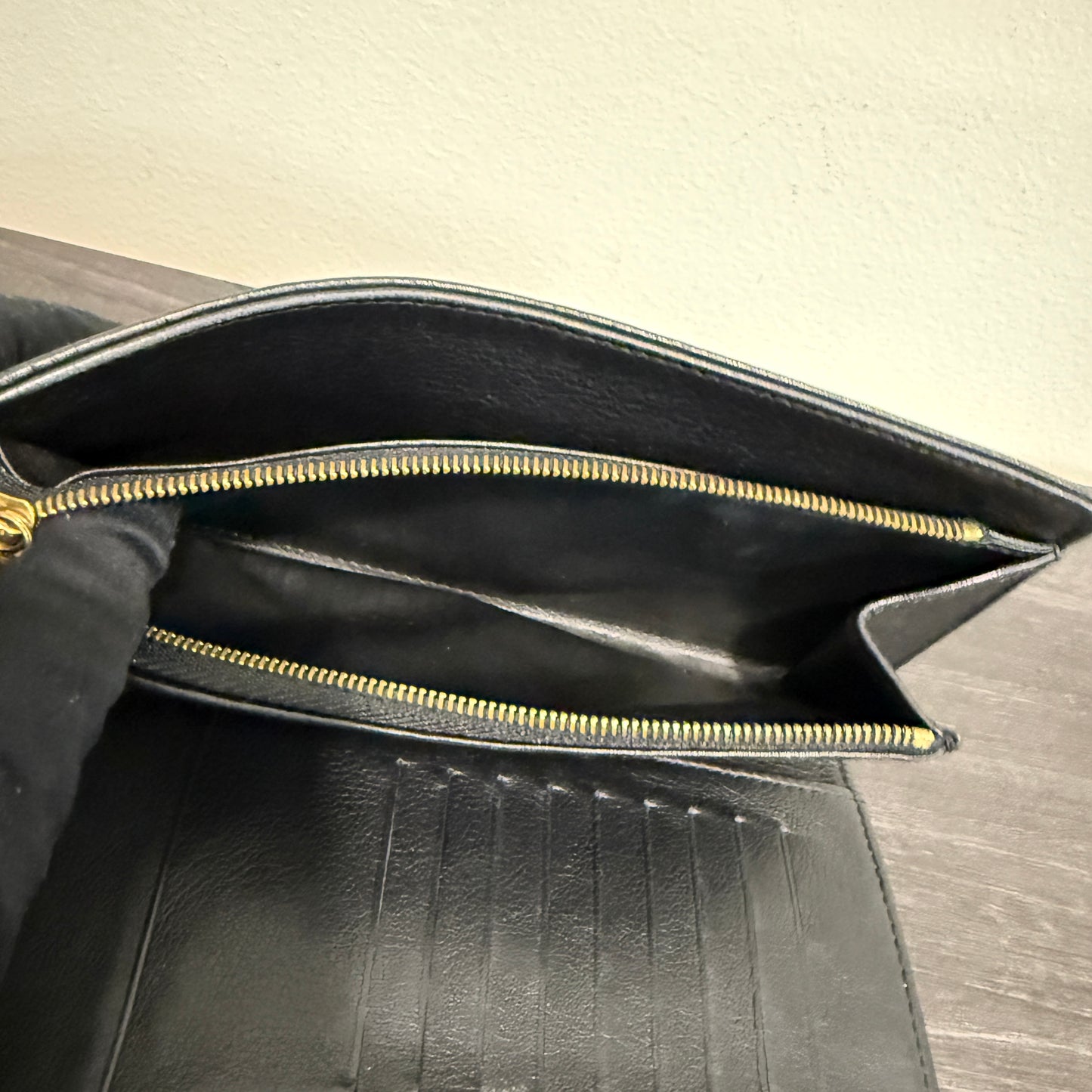 LOUIS VUITTON Black Mahina Amelia Wallet