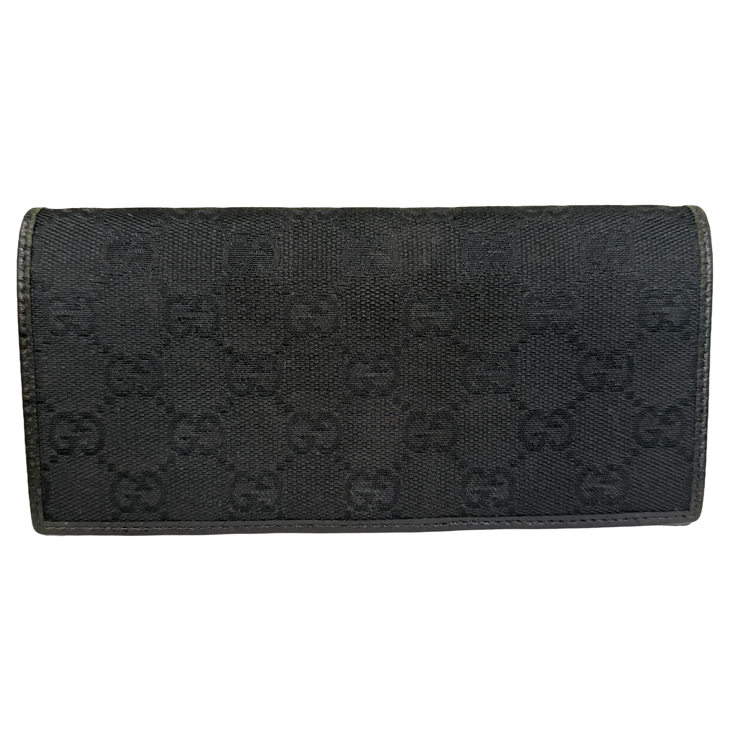 1015-20 GUCCI Black GG Long Wallet