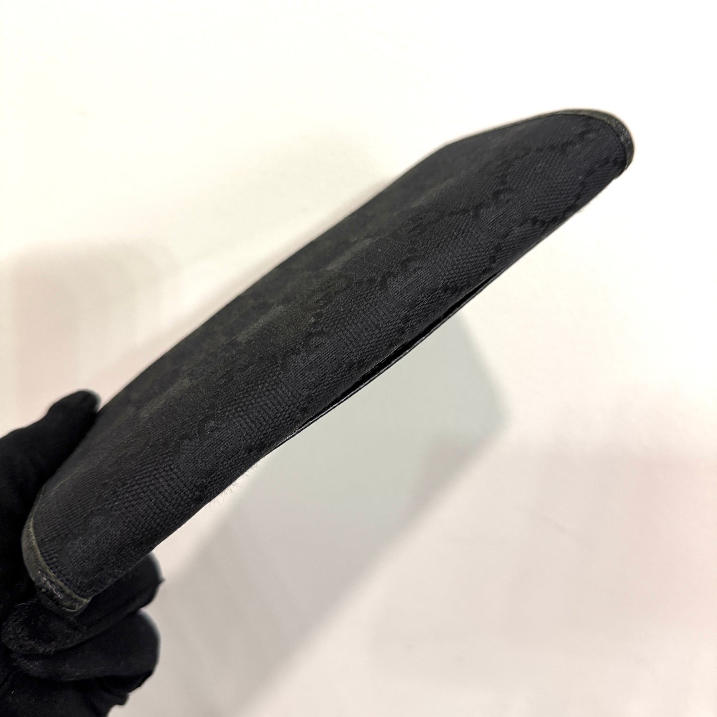 1015-20 GUCCI Black GG Long Wallet