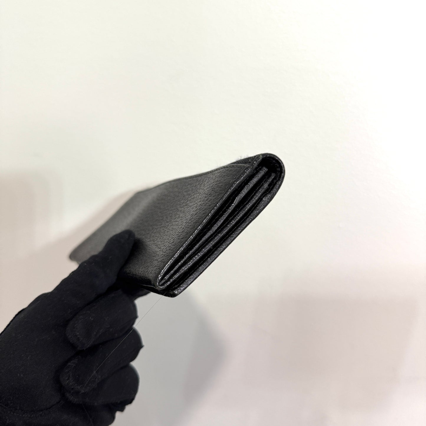 1015-20 GUCCI Black GG Long Wallet