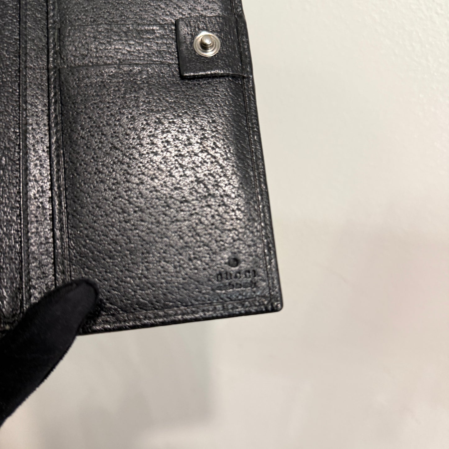 1015-20 GUCCI Black GG Long Wallet