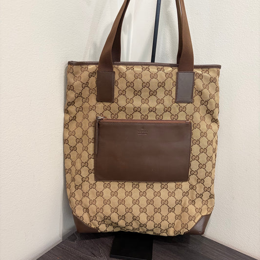 #034 GUCCI Brown Canvas Tote