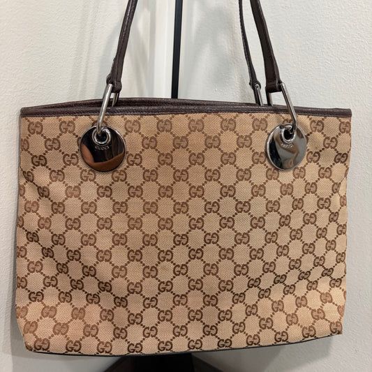#033 GUCCI Brown Canvas Tote
