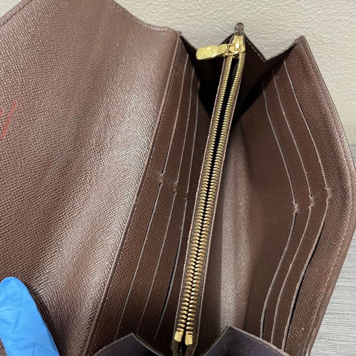 Louis Vuitton Damier Ebene Wallet on Chain & Storage Box