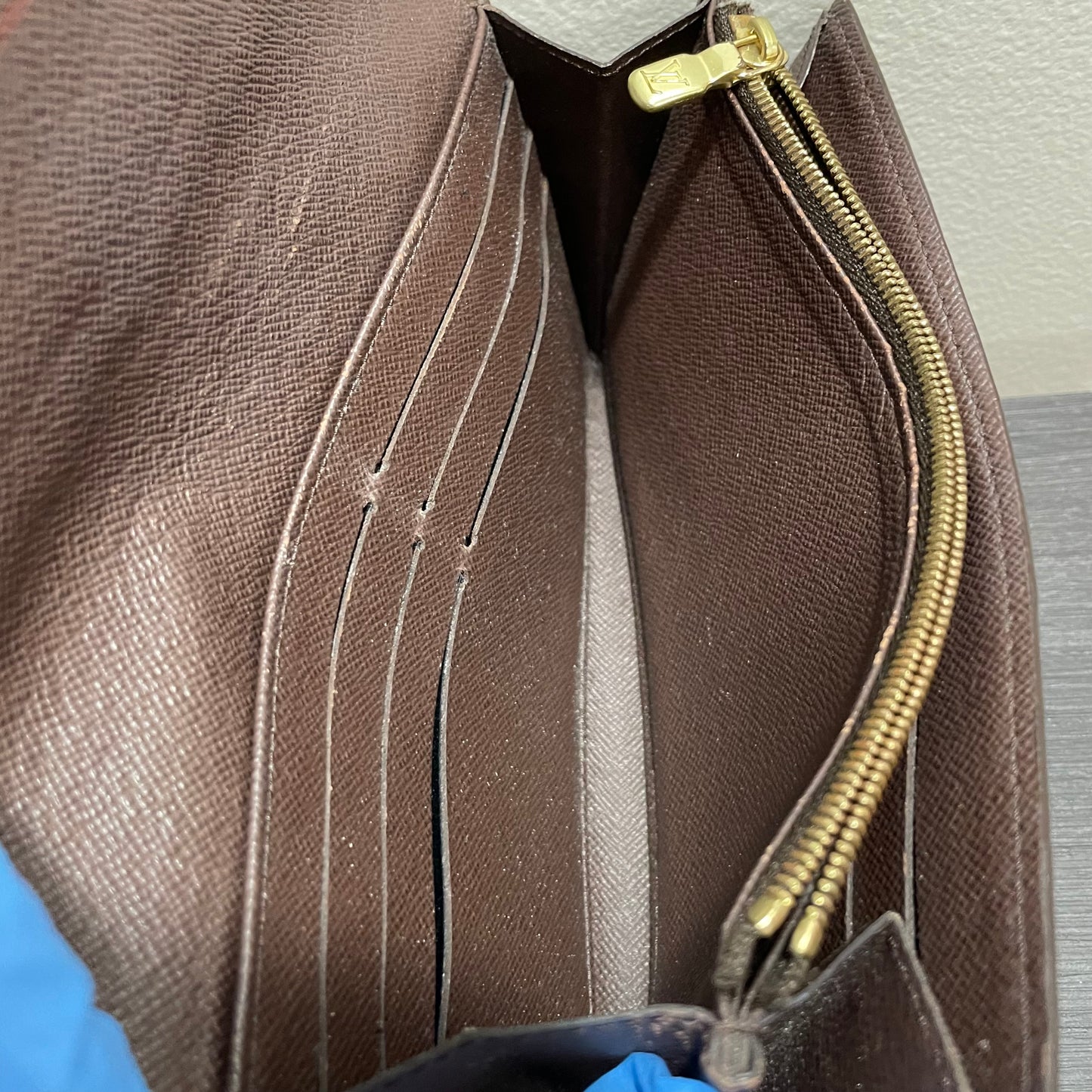 Louis Vuitton Damier Ebene Wallet on Chain & Storage Box