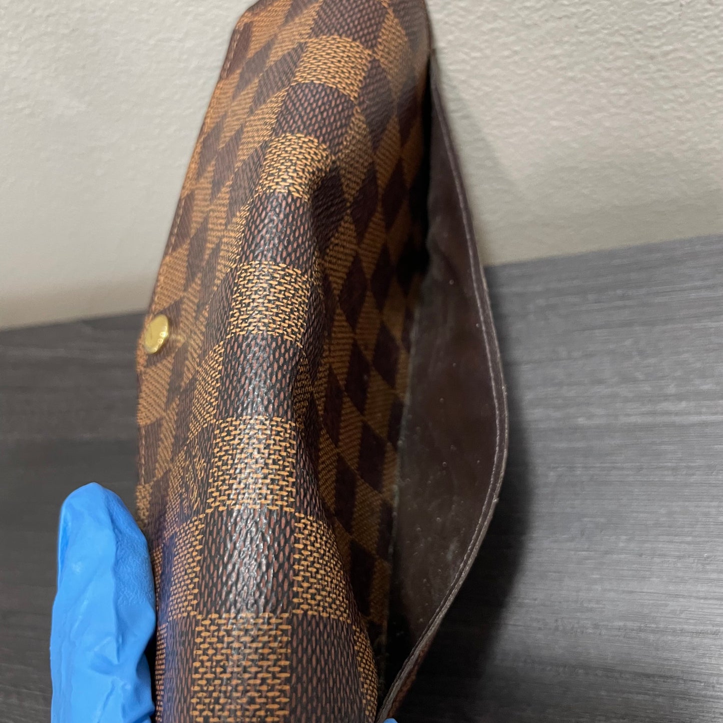 Louis Vuitton Damier Ebene Wallet on Chain & Storage Box
