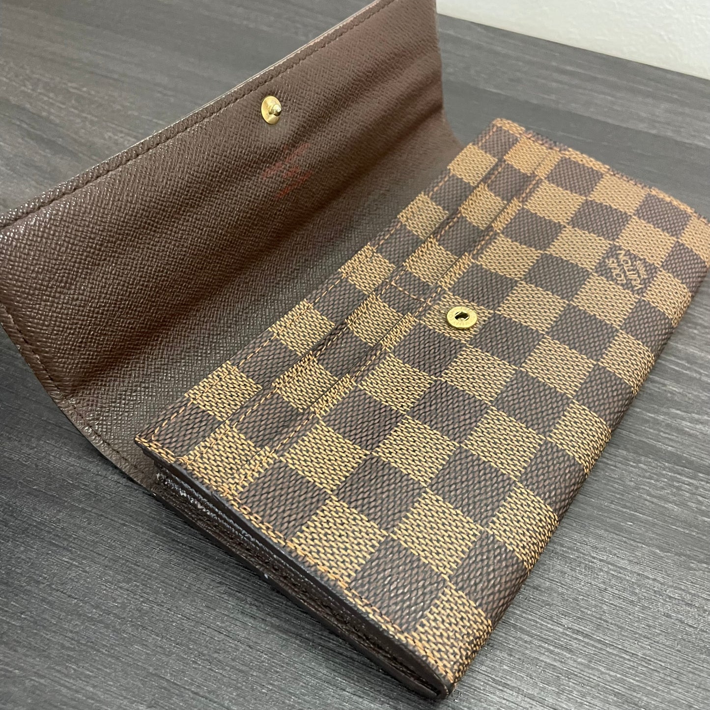 Louis Vuitton Damier Ebene Wallet on Chain & Storage Box