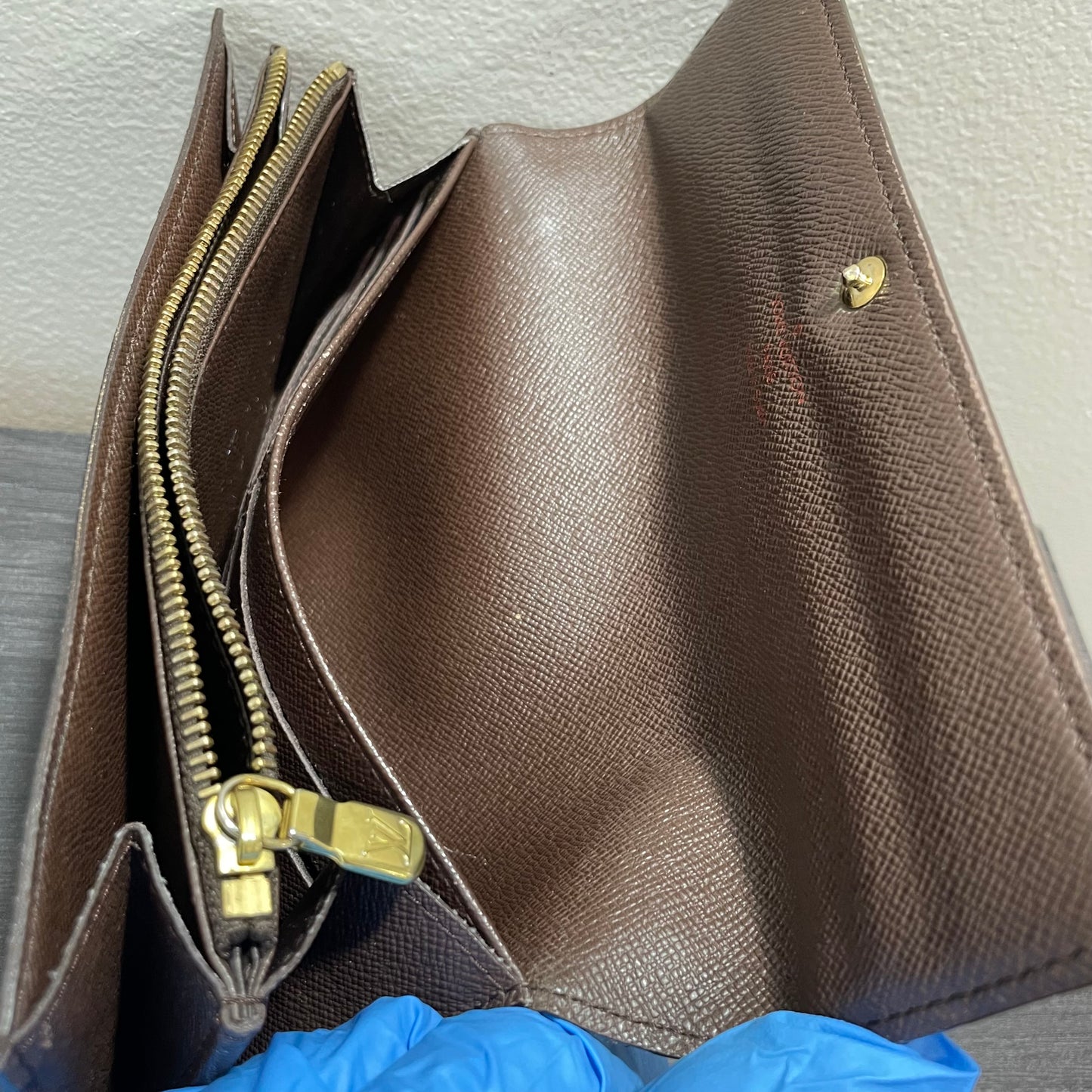 Louis Vuitton Damier Ebene Wallet on Chain & Storage Box