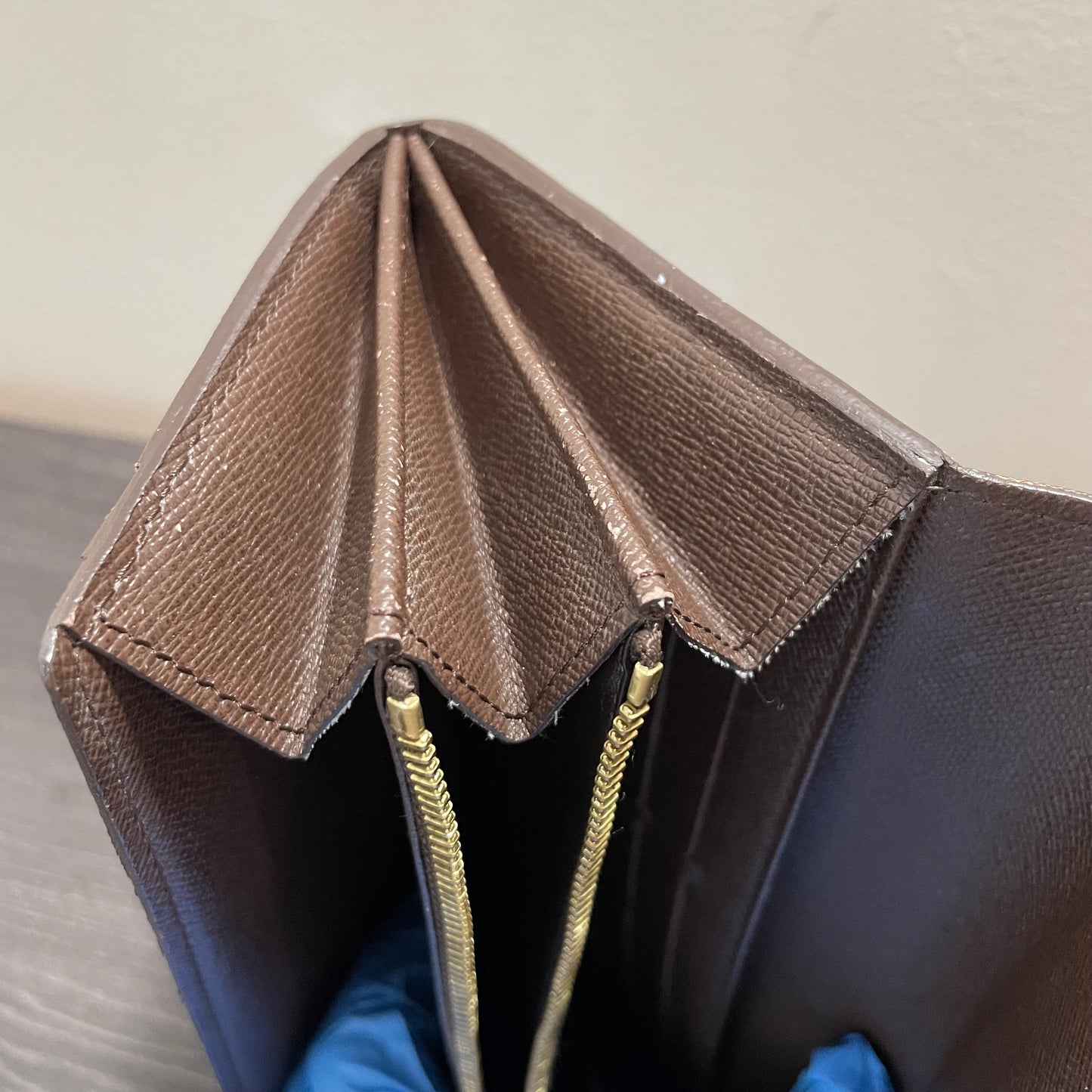 Louis Vuitton Damier Ebene Wallet on Chain & Storage Box