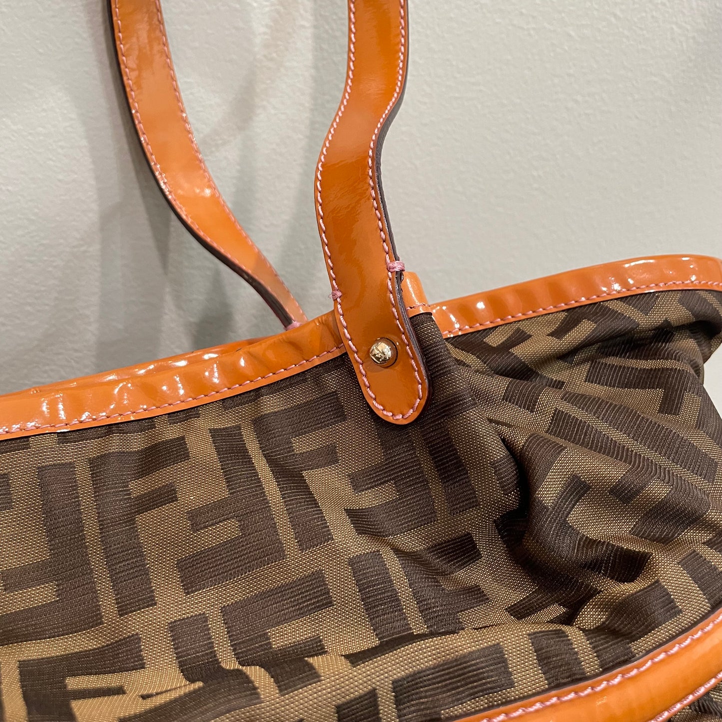 SOLD! Fendi Large Zucca Chef Tote Tobacco Pink