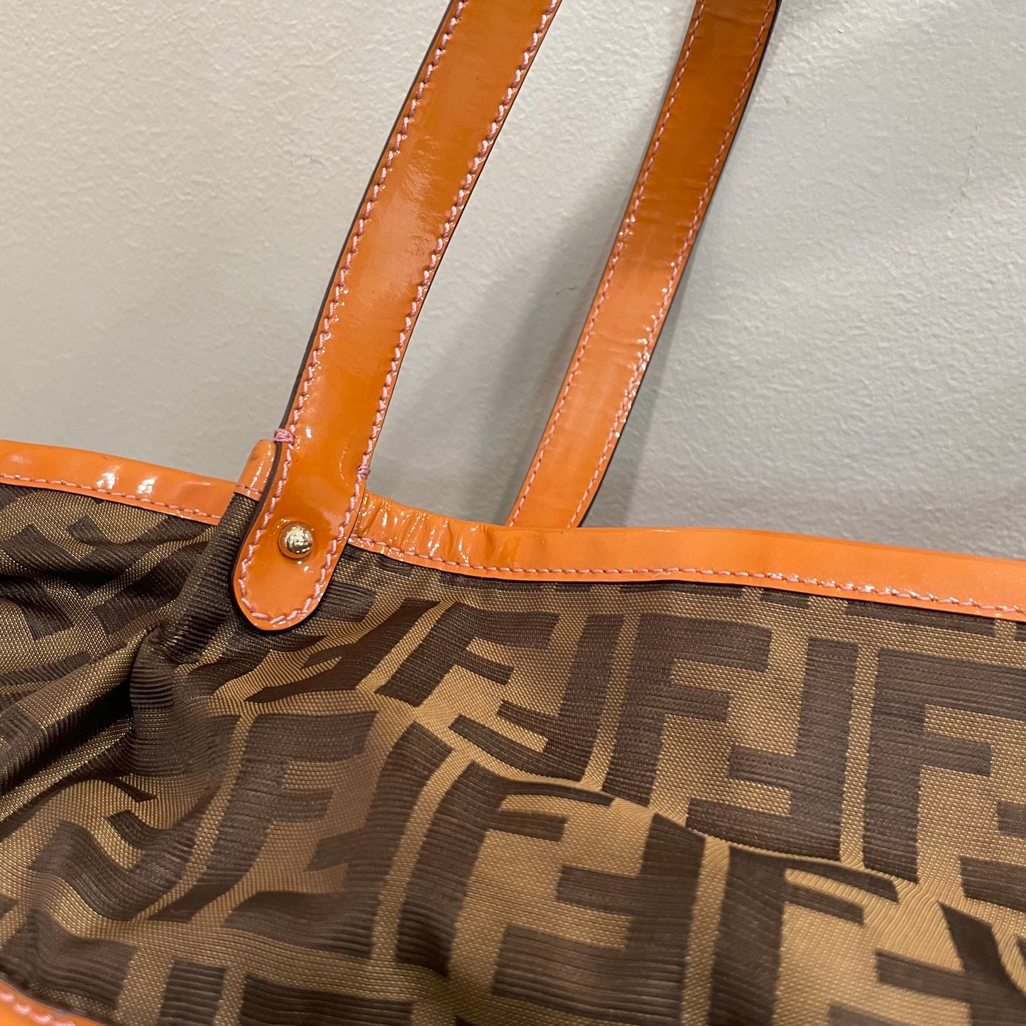 SOLD! Fendi Large Zucca Chef Tote Tobacco Pink