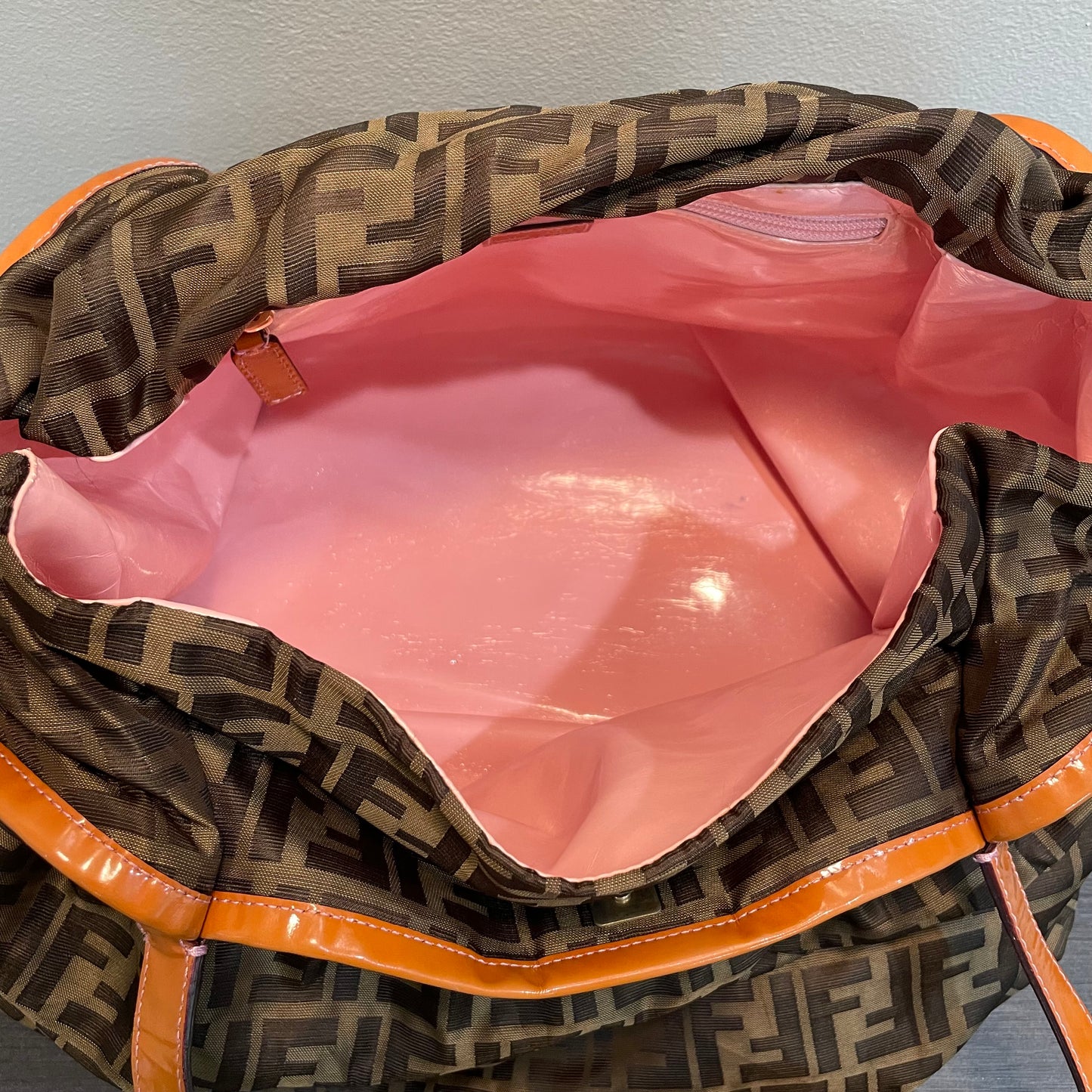 SOLD! Fendi Large Zucca Chef Tote Tobacco Pink