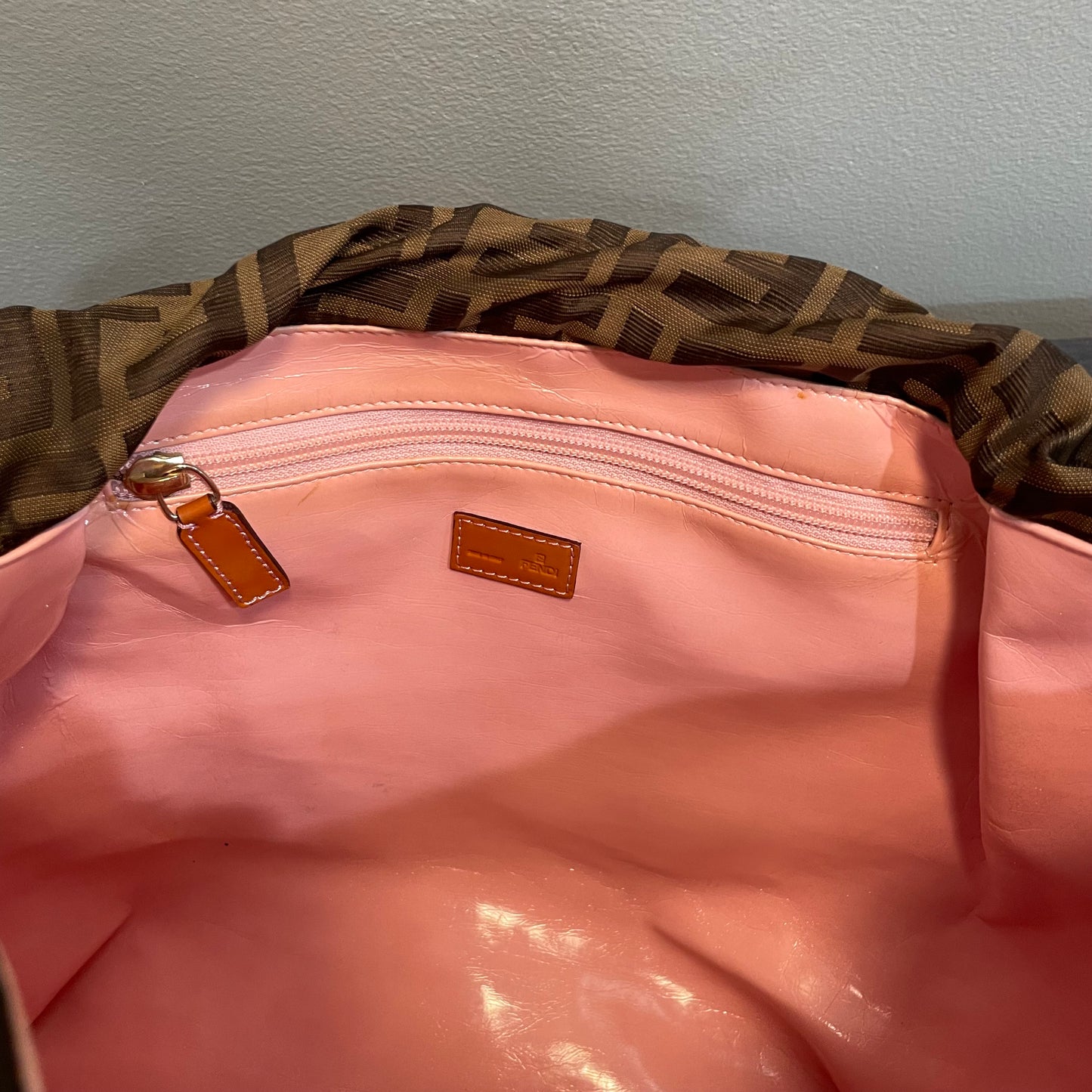 SOLD! Fendi Large Zucca Chef Tote Tobacco Pink