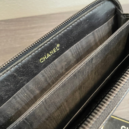 SOLD! CHANEL Caviar Zip Wallet
