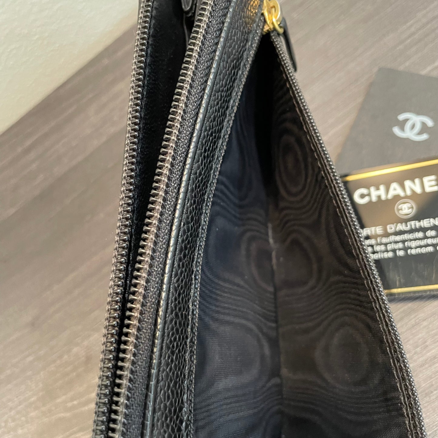 SOLD! CHANEL Caviar Zip Wallet