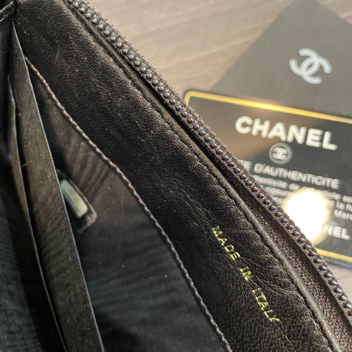 SOLD! CHANEL Caviar Zip Wallet