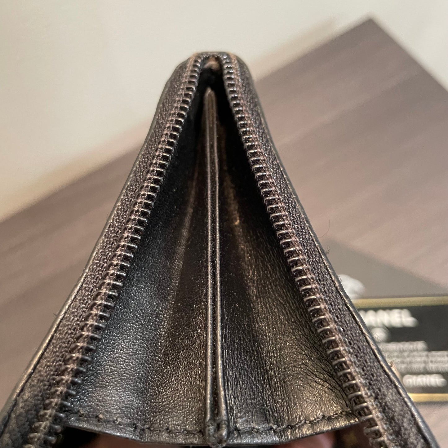 SOLD! CHANEL Caviar Zip Wallet