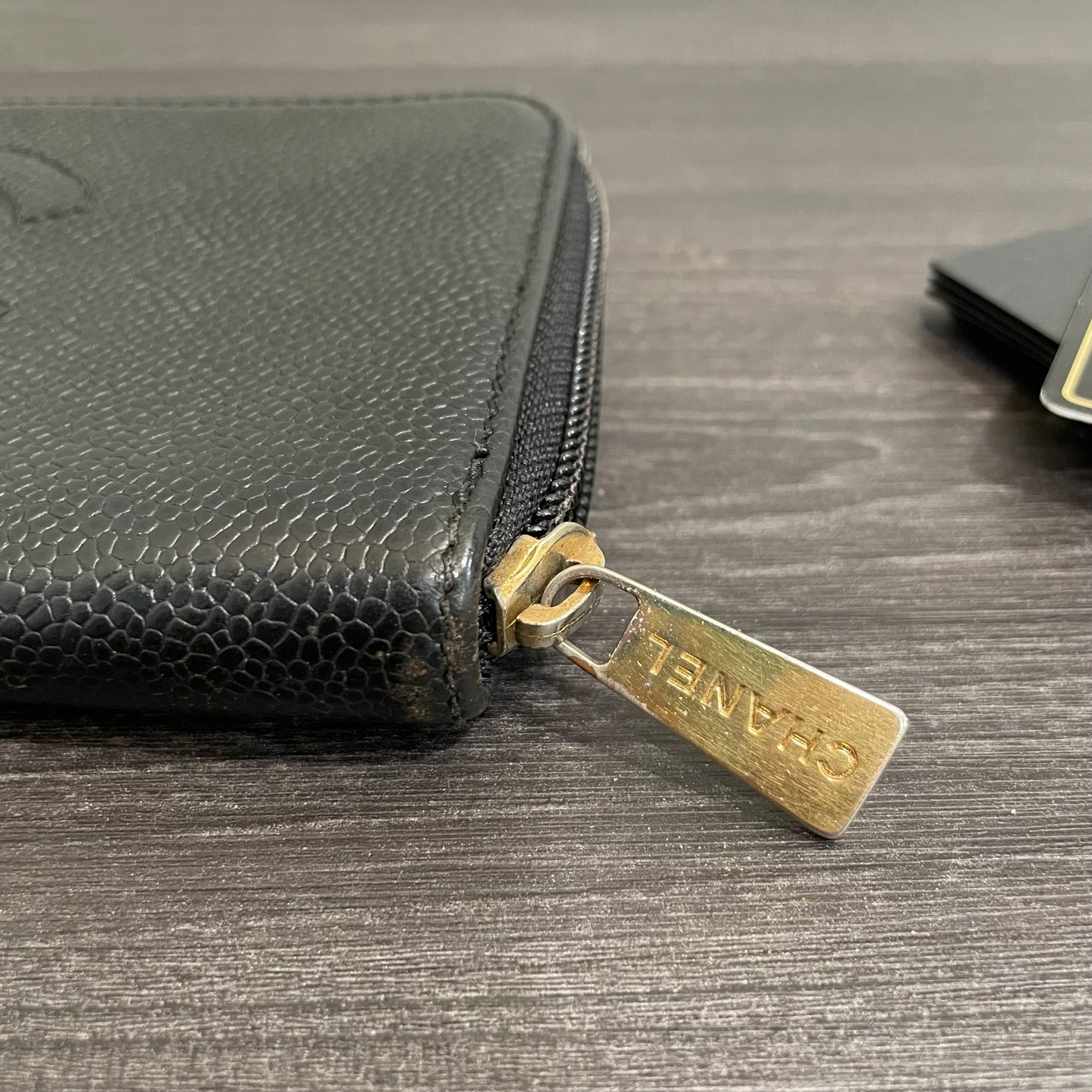 SOLD! CHANEL Caviar Zip Wallet