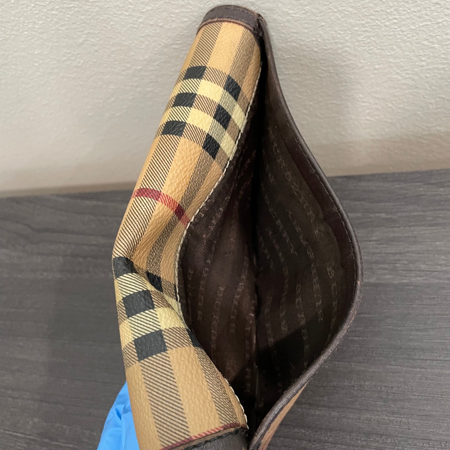 BURBERRY Coated Canvas Brown Leather Wallet