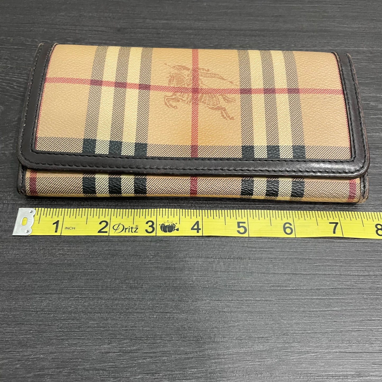 BURBERRY Coated Canvas Brown Leather Wallet