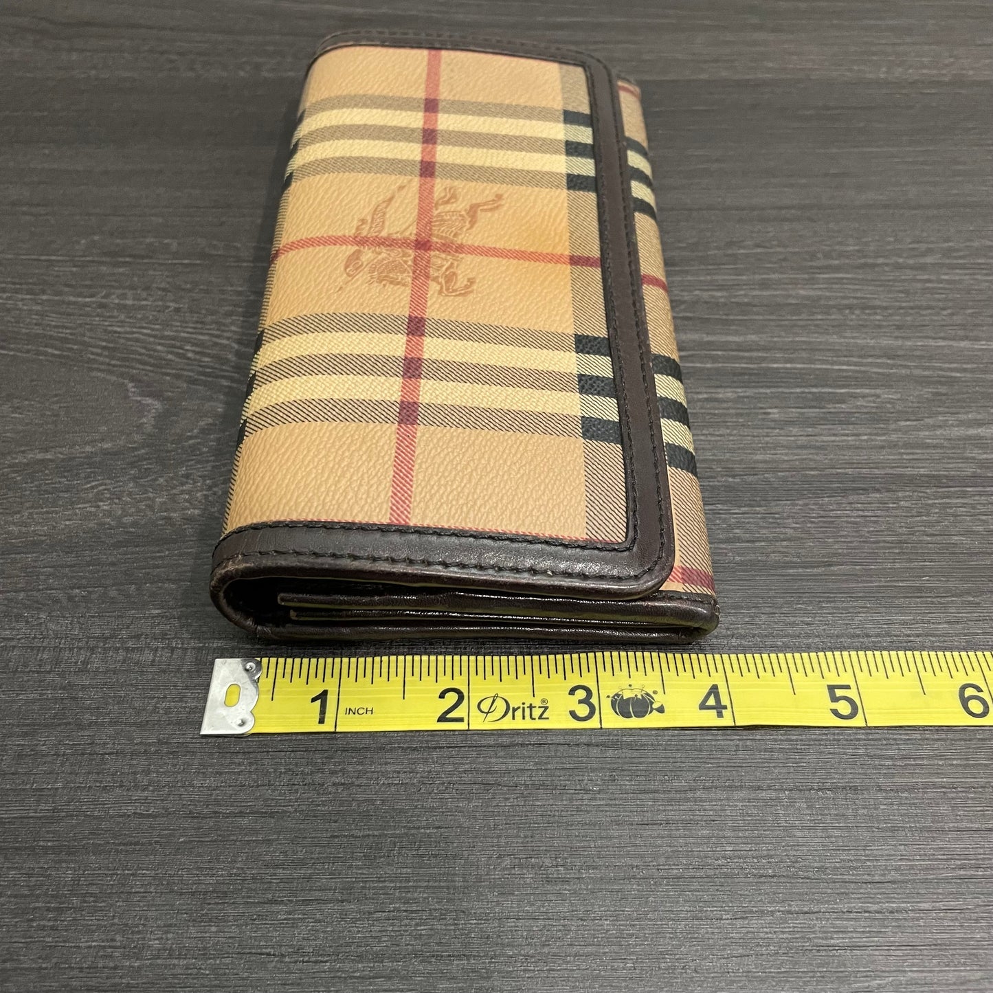 BURBERRY Coated Canvas Brown Leather Wallet