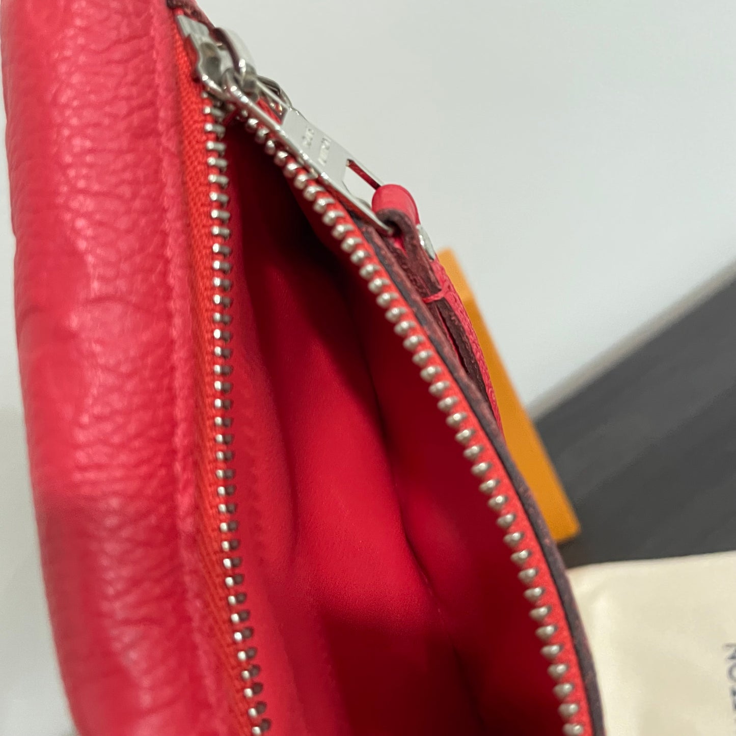 SOLD! Louis Vuitton Cherry Red Empreinte Key Pouch with Box