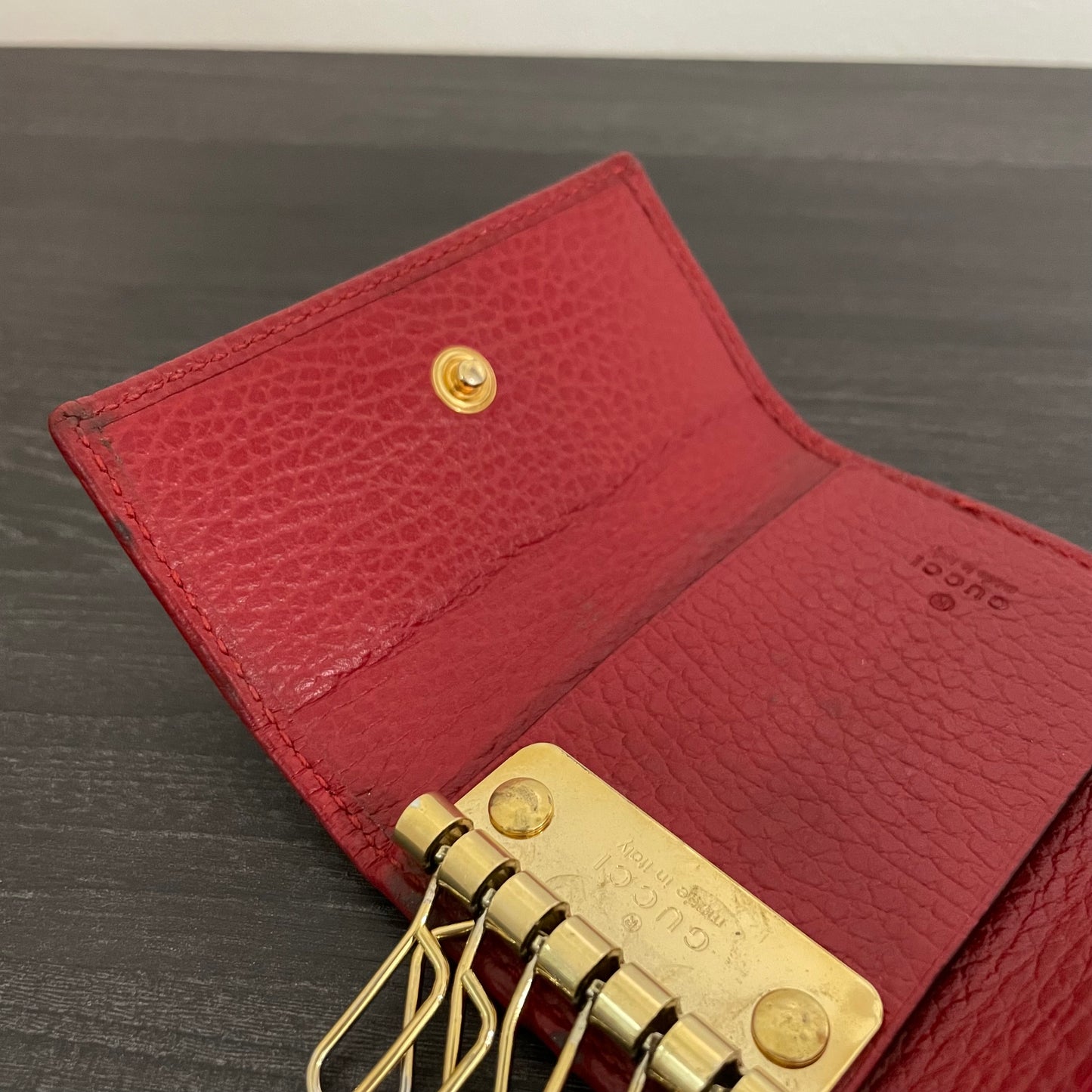SOLD! Gucci GG Canvas Web Sherry Line Clutch Bag & Gucci GG Marmont Leather Key Case