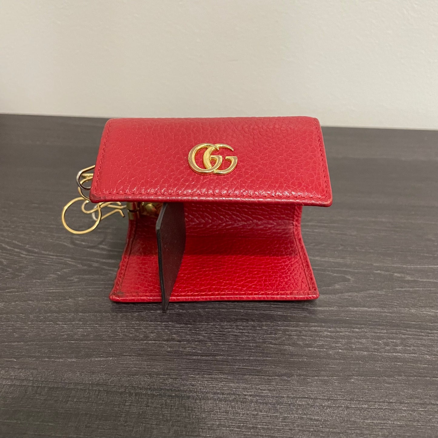 SOLD! Gucci GG Canvas Web Sherry Line Clutch Bag & Gucci GG Marmont Leather Key Case