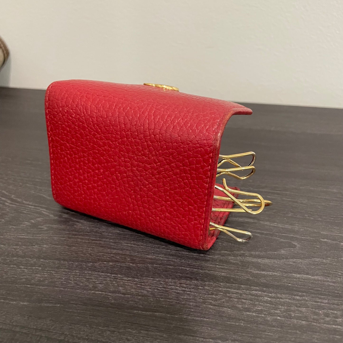 SOLD! Gucci GG Canvas Web Sherry Line Clutch Bag & Gucci GG Marmont Leather Key Case