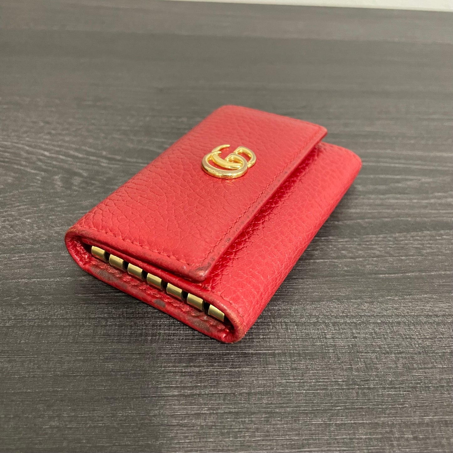 SOLD! Gucci GG Canvas Web Sherry Line Clutch Bag & Gucci GG Marmont Leather Key Case