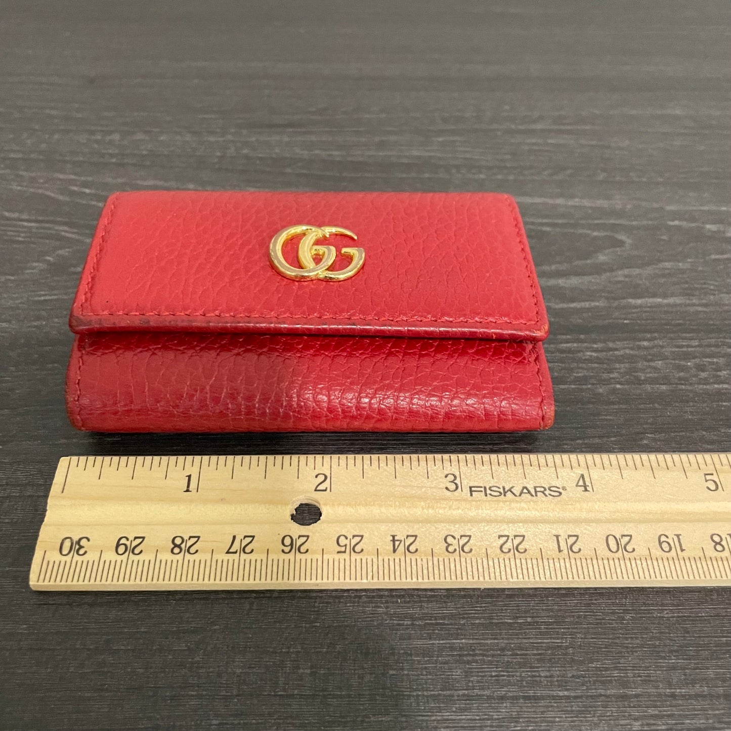 SOLD! Gucci GG Canvas Web Sherry Line Clutch Bag & Gucci GG Marmont Leather Key Case