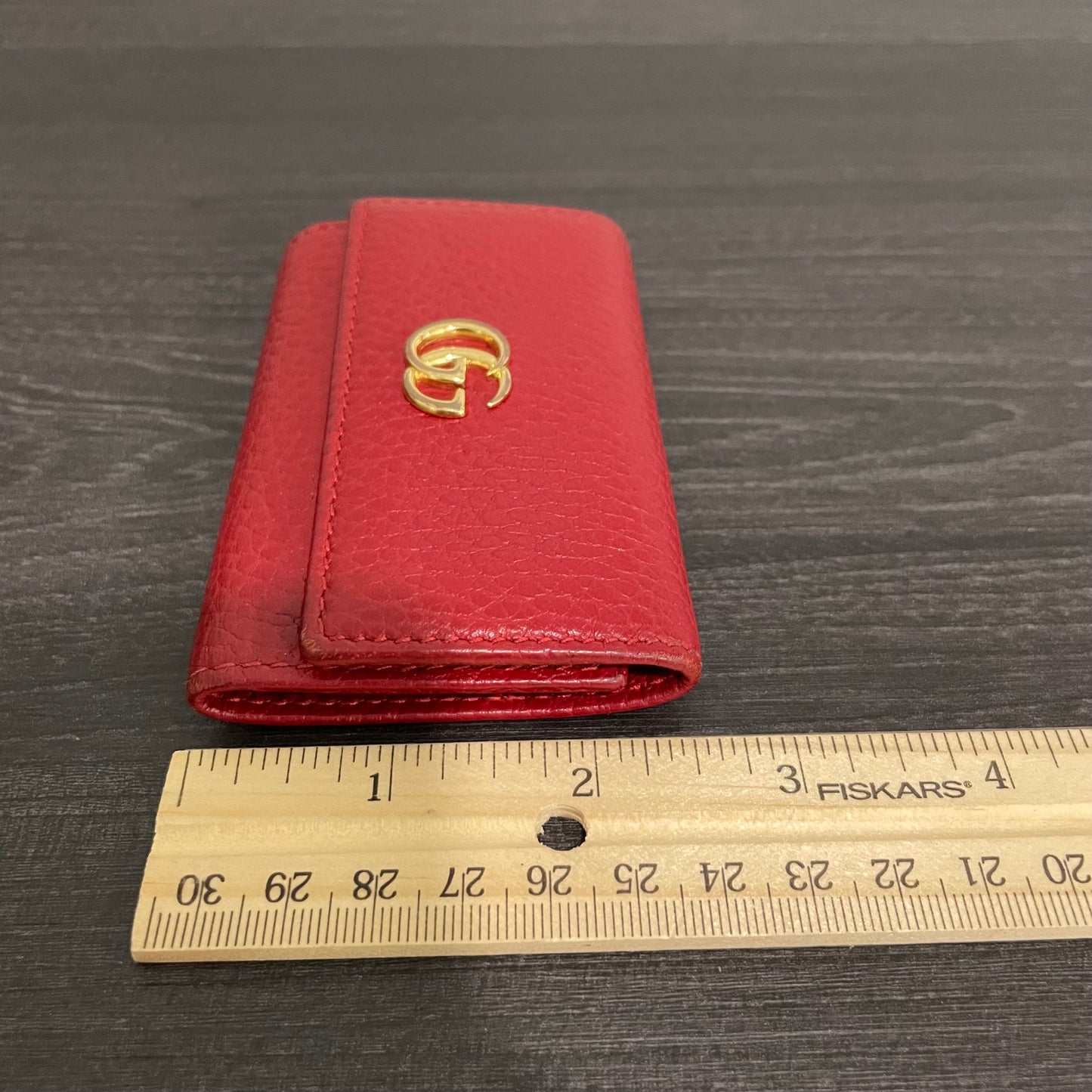 SOLD! Gucci GG Canvas Web Sherry Line Clutch Bag & Gucci GG Marmont Leather Key Case