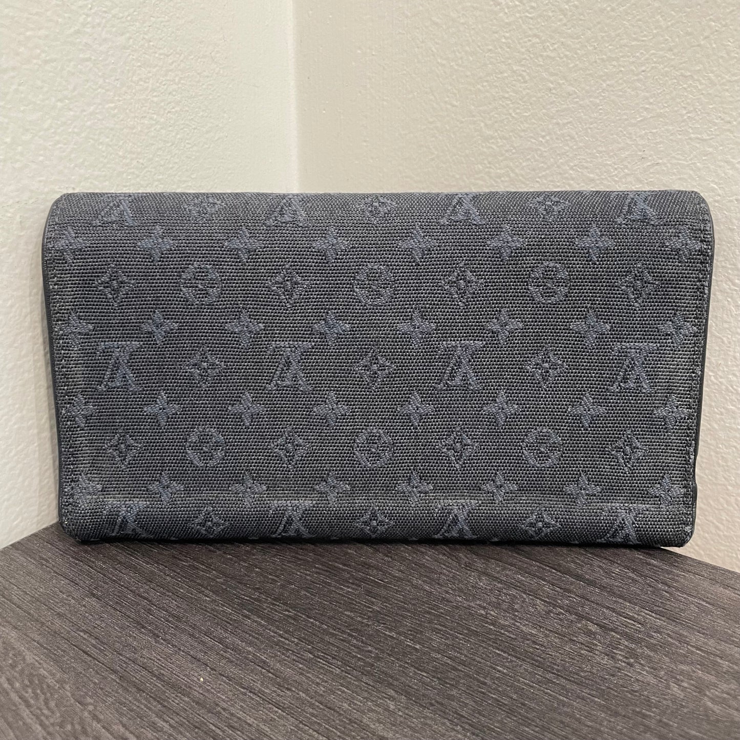 LOUIS VUITTON Navy Monogram Canvas Wallet