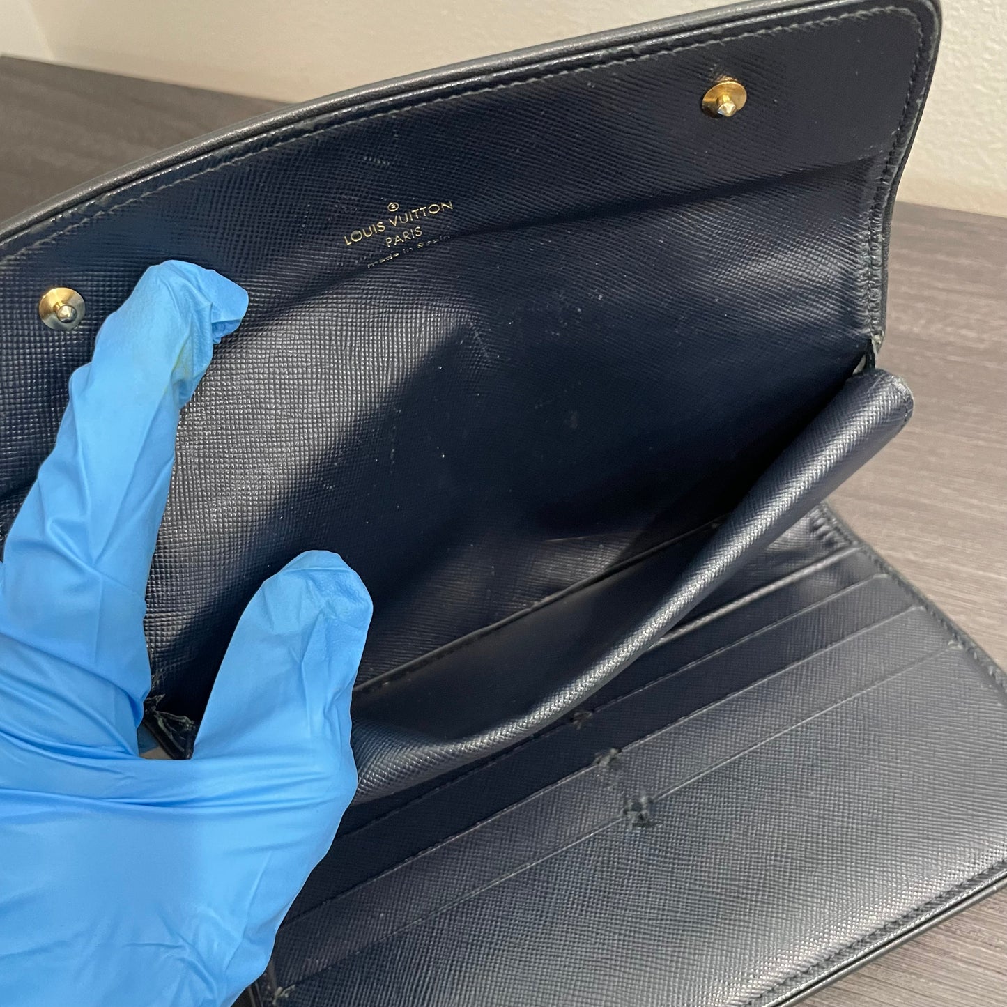 LOUIS VUITTON Navy Monogram Canvas Wallet